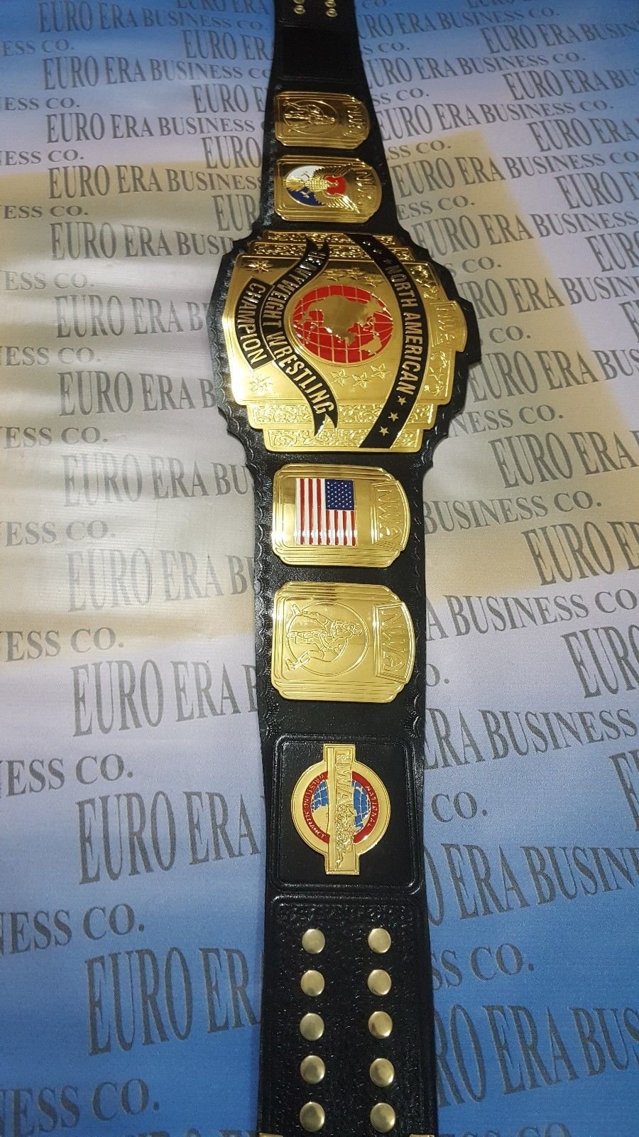 Authentic Replica NWA North American Wrestling Championship Belt - Adult Size with Metal Plates - Perfect for Cosplay, Collecting & Wrestling Events
