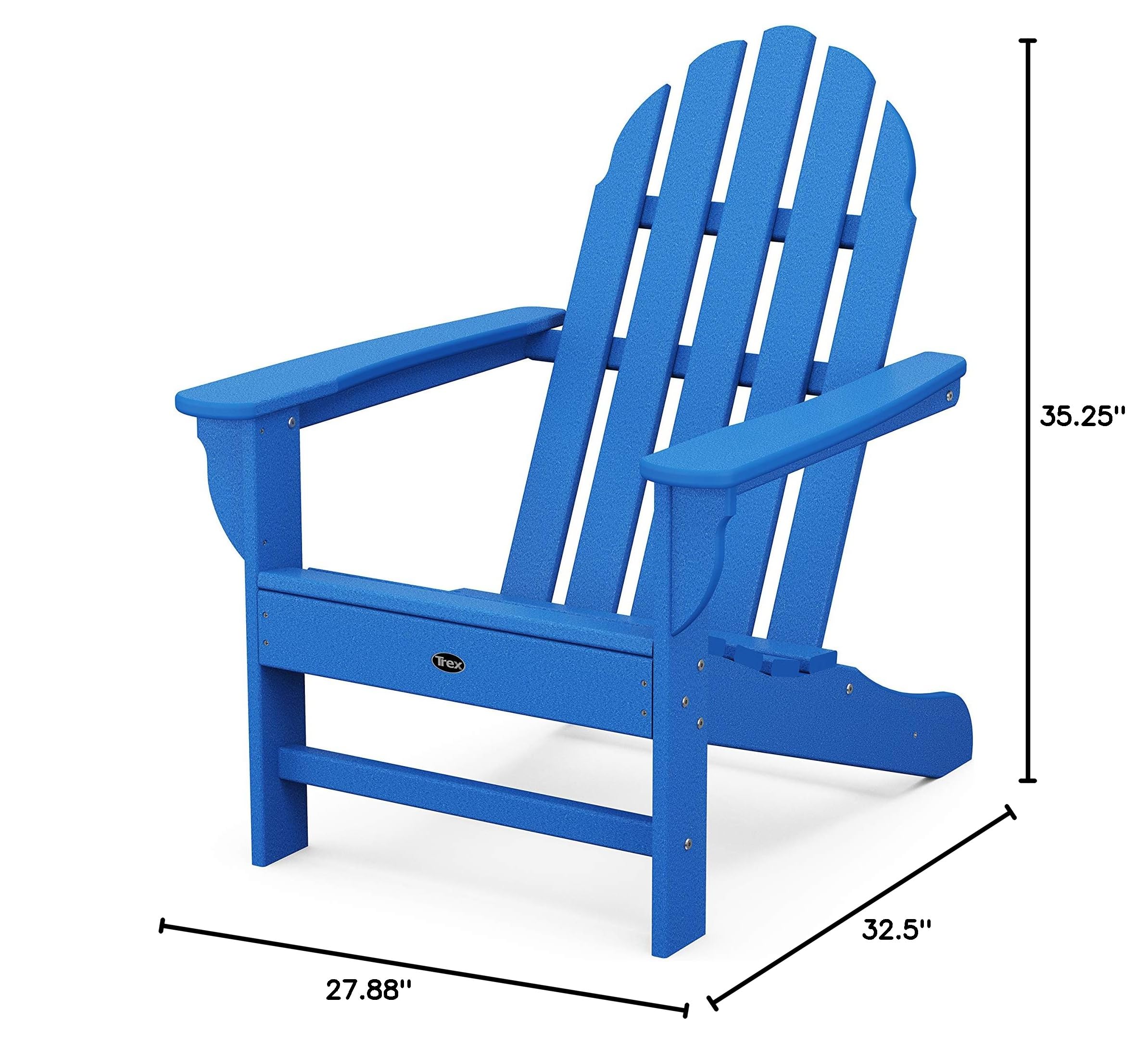 Premium Trex Outdoor Furniture Cape Cod Adirondack Chair - Durable All-Weather Patio Seating for Backyard, Poolside & Garden Relaxation
