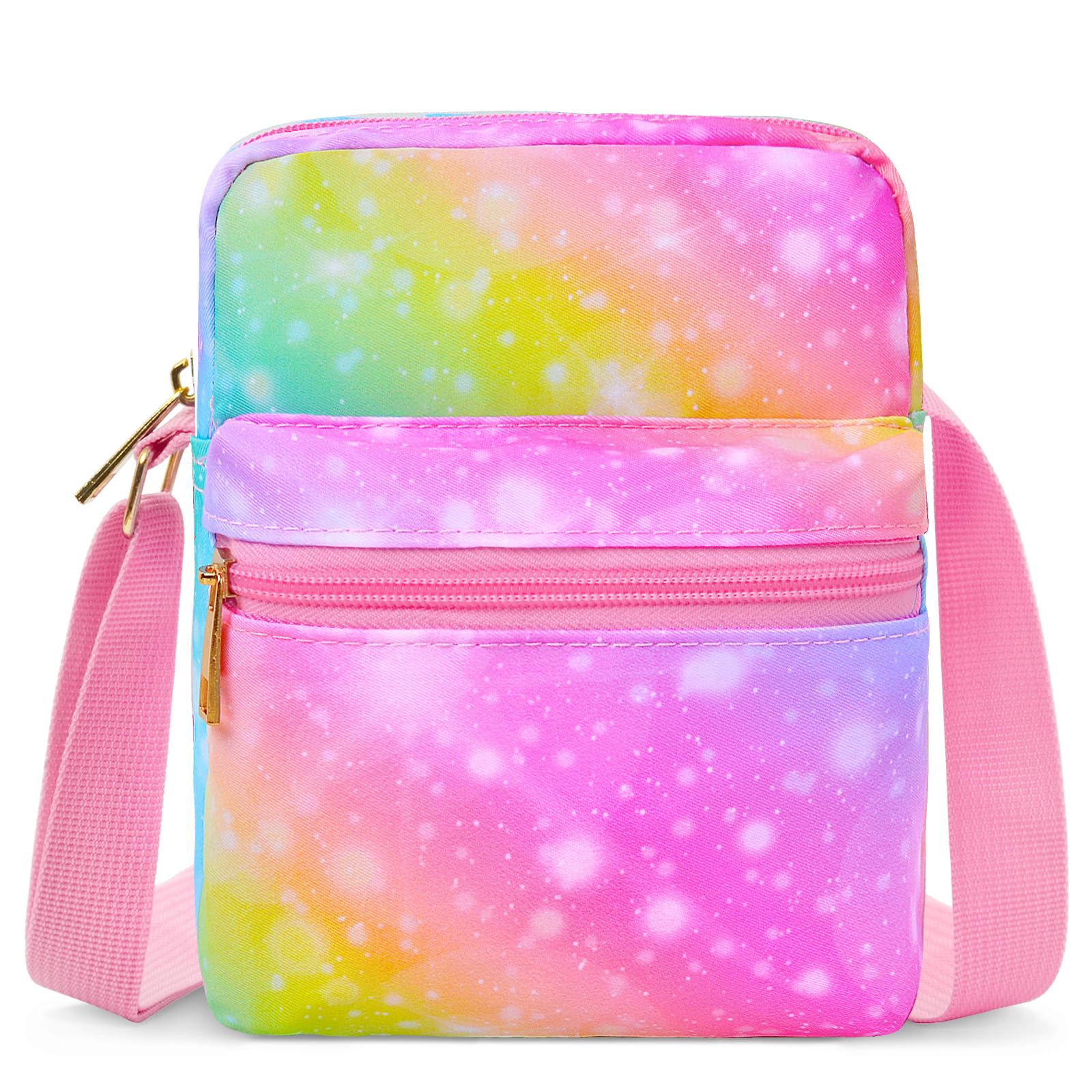 **Cute Rainbow Crossbody Purse for Girls Age 4-12 - Small Messenger Shoulder Bag for Kids, Perfect Christmas Gift for Little Girls - Ideal for School, Travel & Playdates**