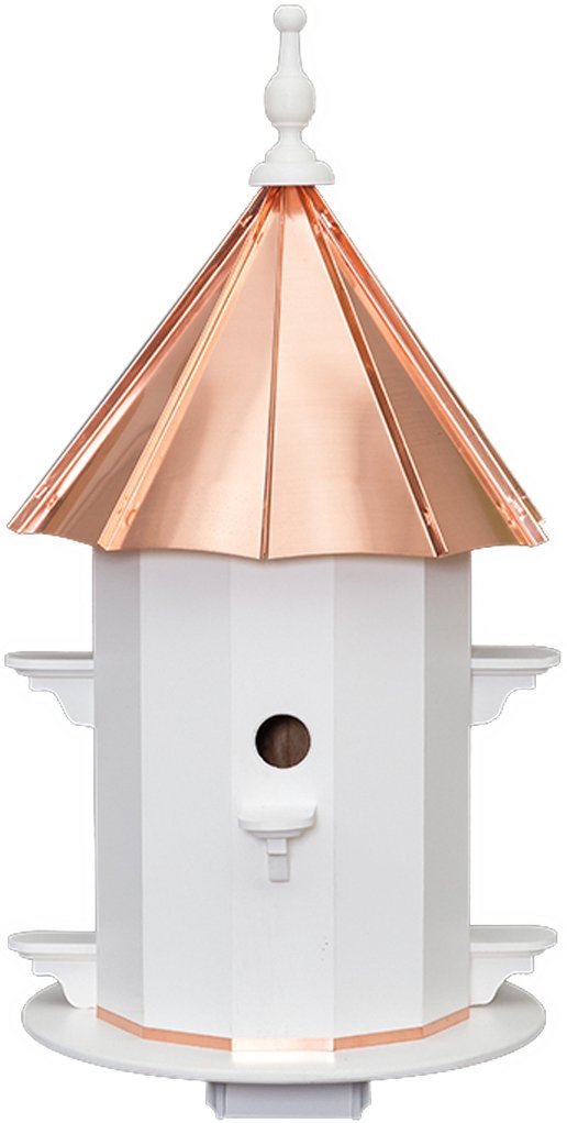 Willow Run Collection 6 Hole Vinyl Finch Birdhouse - Durable Outdoor Bird Shelter for Garden, Yard & Patio - Attract Wild Birds with Weatherproof Bird House
