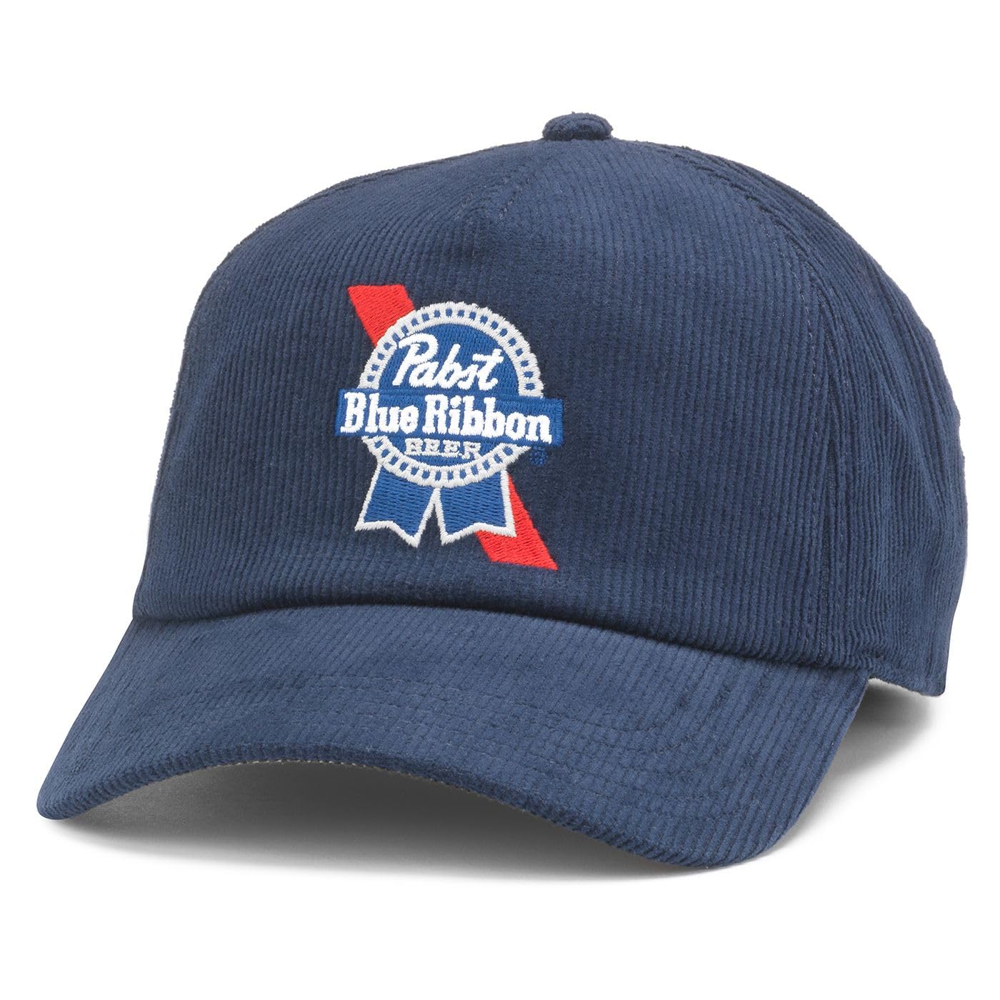 American Needle Pabst Blue Ribbon Beer Roscoe Cord Adjustable Snapback Baseball Cap (23015A-PBC-NAVY) - Navy Blue - One Size Fits Most - Perfect for Sports, Casual Wear & Beer Enthusiasts