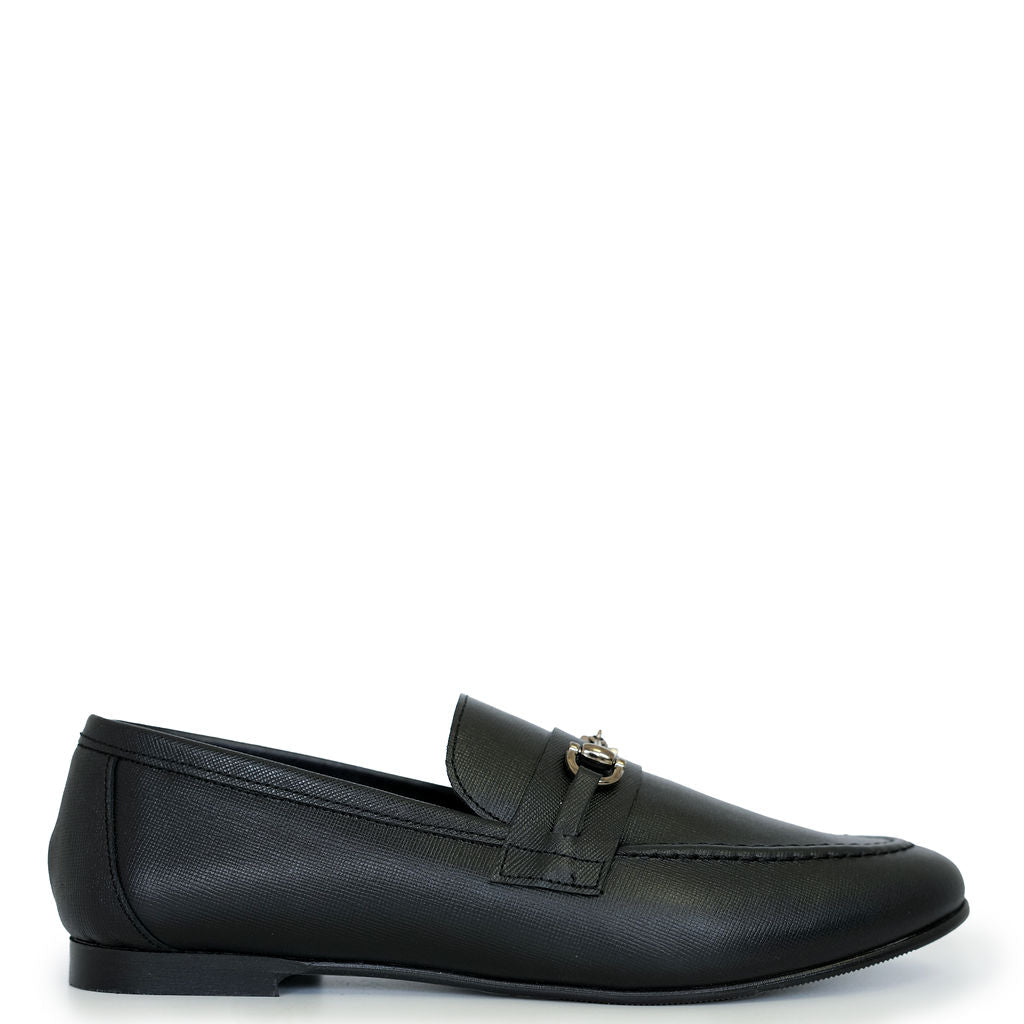 Blublonc Black Textured Buckle Dress Shoes for Men | Formal & Business Oxford Shoes | Perfect for Office, Weddings & Special Occasions