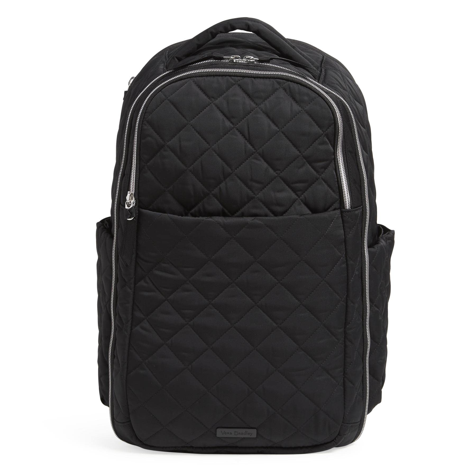 Vera Bradley Women's Performance Twill Travel Backpack - Lightweight Carry-On Bag for Work, School & Airplane Travel - Black One Size Backpack Purse for Daily Commute & Weekend Getaways