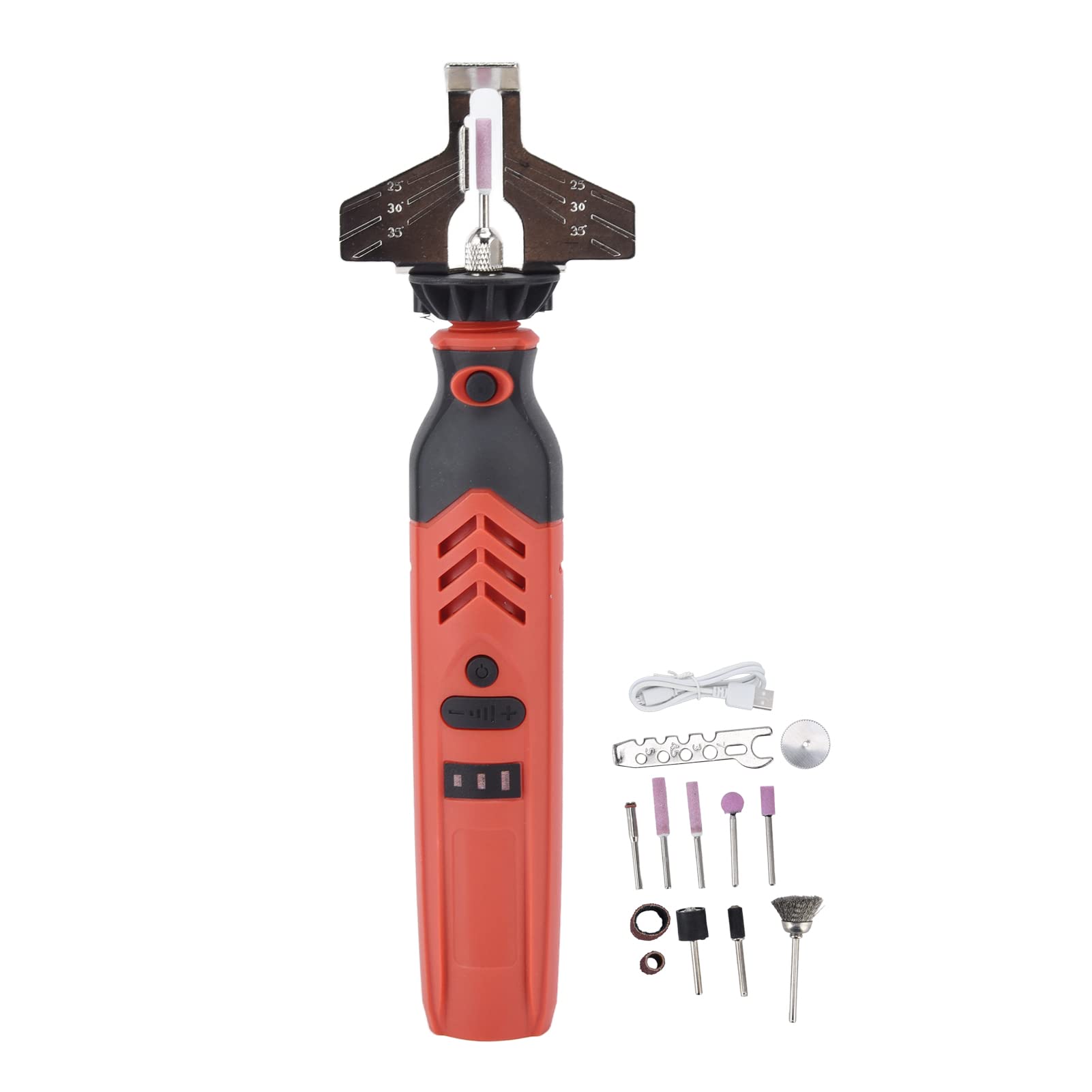 FOUF 3.6V Cordless Electric Chainsaw Sharpener Kit - 18000 RPM High Speed Chain Grinder for Chainsaw Maintenance & Sharpening | Perfect for Outdoor Gardening Tools & Wood Cutting Projects