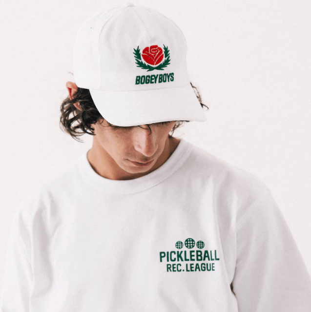 BOGEY BOYS ROSE PICKLEBALL HAT - White Performance Hat for Men & Women | Perfect for Pickleball, Tennis, Golf & Outdoor Sports