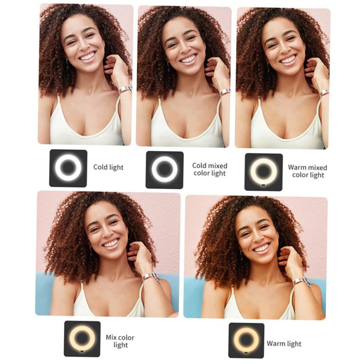 Hemobllo Clip Fill Light Ring Light for Photography, Selfie Stand with LED Ring Light - Large Computer Desk Ring Light, Octobuddy Clip-On Light, Portable for YouTube, TikTok, Live Streaming & Video Calls