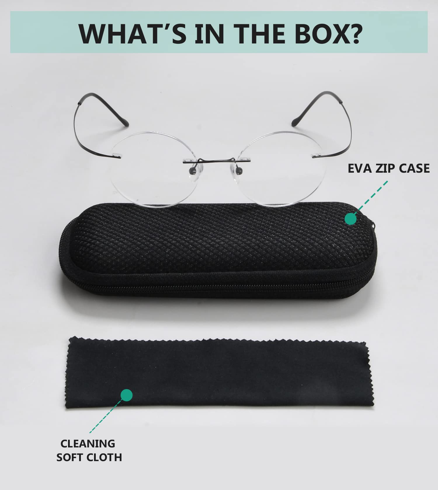 Titanium Rimless Round Reading Glasses for Men - Lightweight & Durable Eyewear - Perfect for Reading, Computer Work & Daily Use