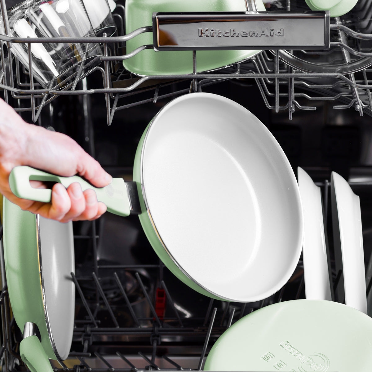 Dover Ceramic Nonstick 8 and 10 Inch Fry Pan Set - Pastel Green Cookware for Healthy Cooking | Perfect for Sauteing, Frying & Everyday Meals