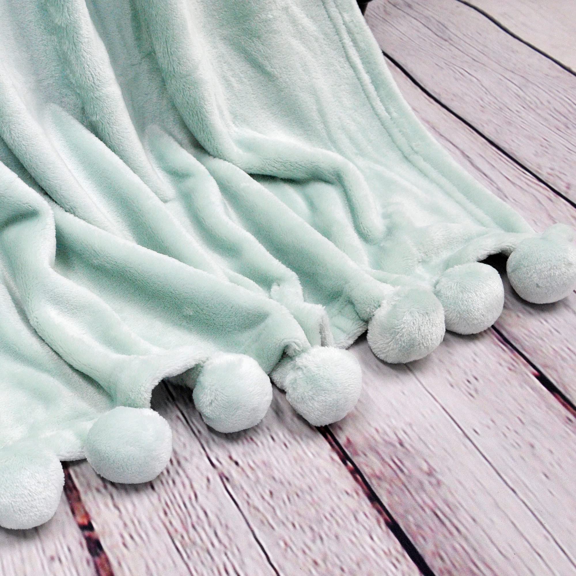 Soft Fluffy Pom Pom Throw Blanket - 60