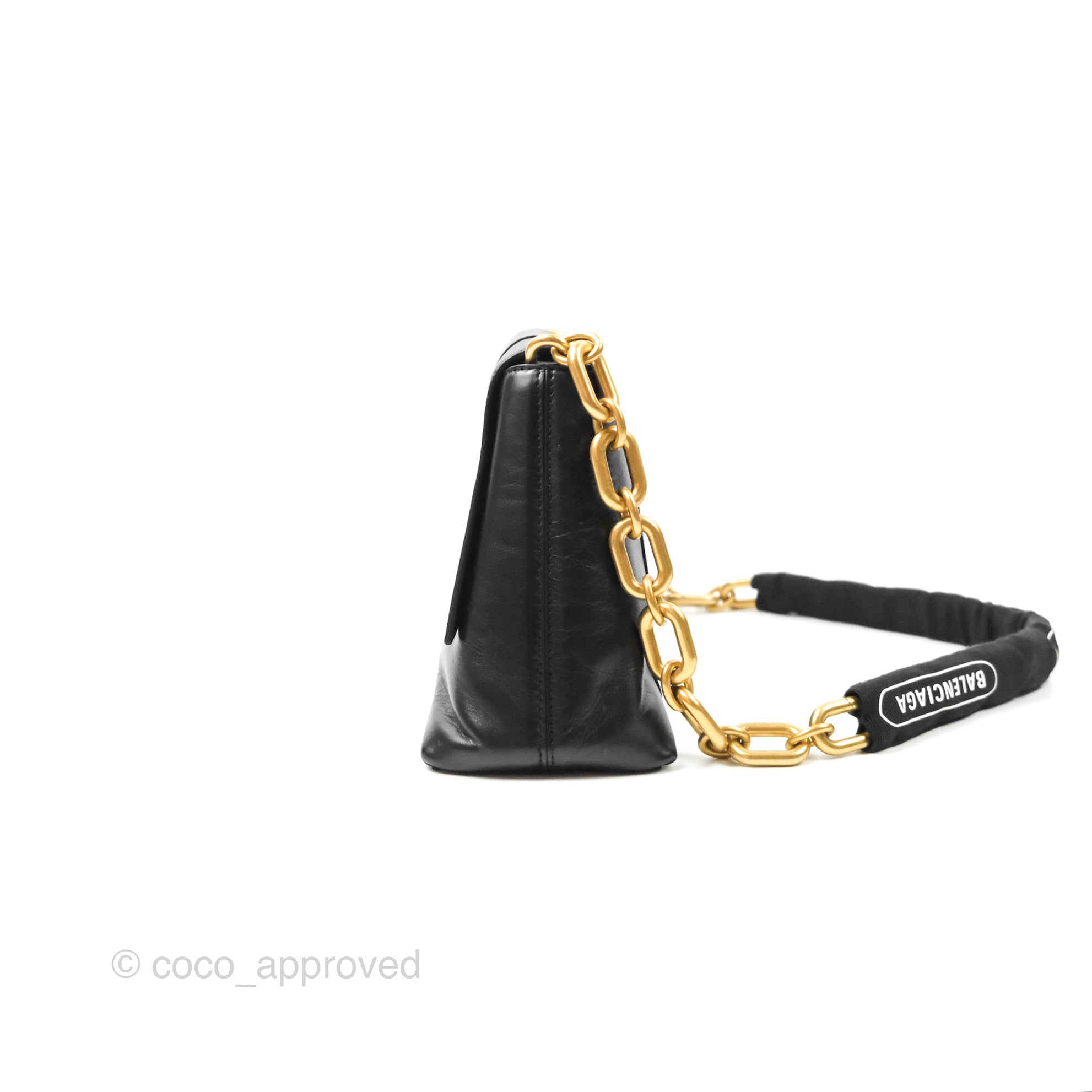 Balenciaga Small Downtown Black Shoulder Bag for Women | Luxury Designer Crossbody Purse | Perfect for Night Out, Travel & Everyday Use
