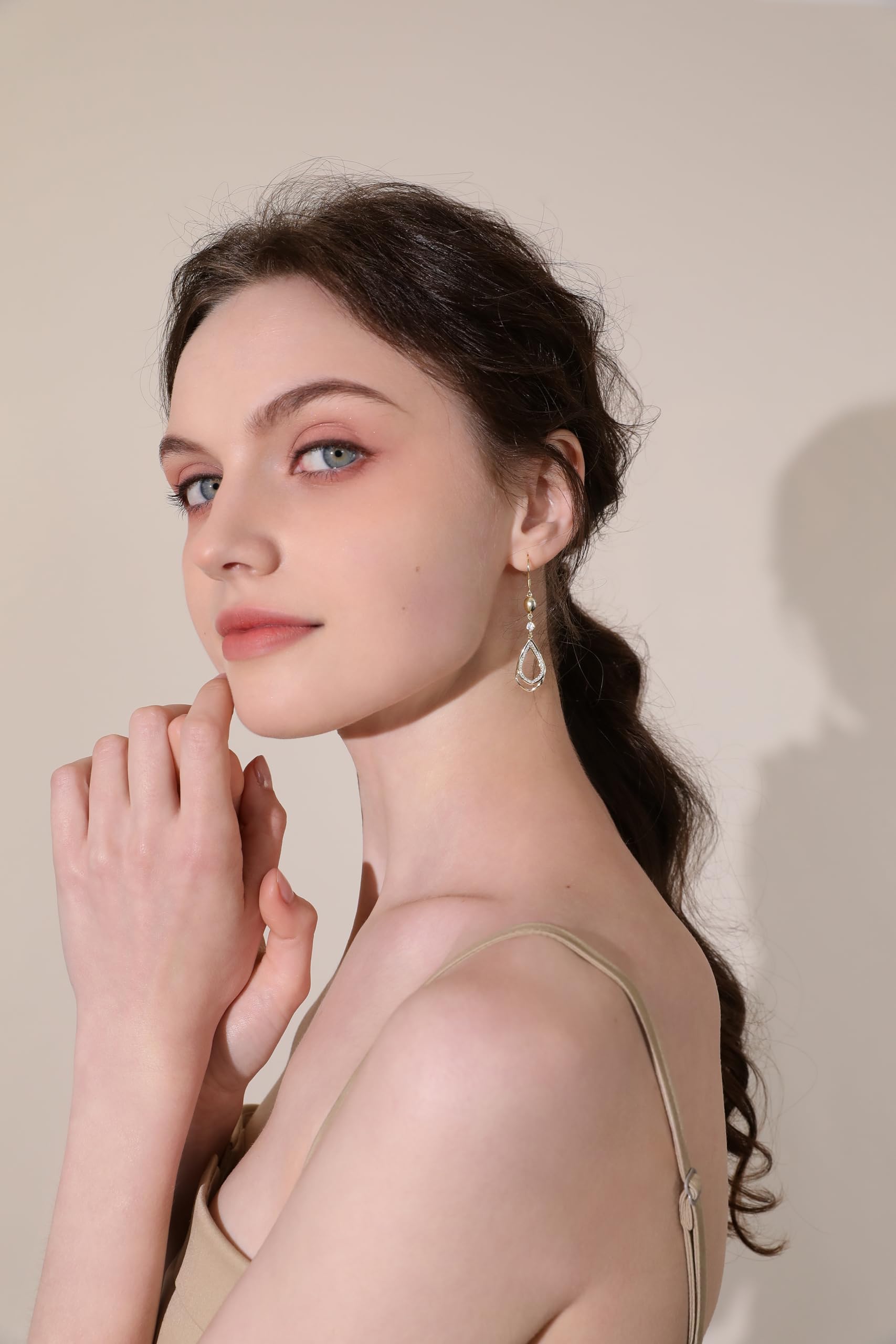 Handmade Sterling Silver Dangle Drop Earrings for Women | Elegant Teardrop Statement Jewelry in Rose Gold | Perfect Bridesmaid Gift & Wedding Accessory | Great for Parties, Date Nights & Special Occasions