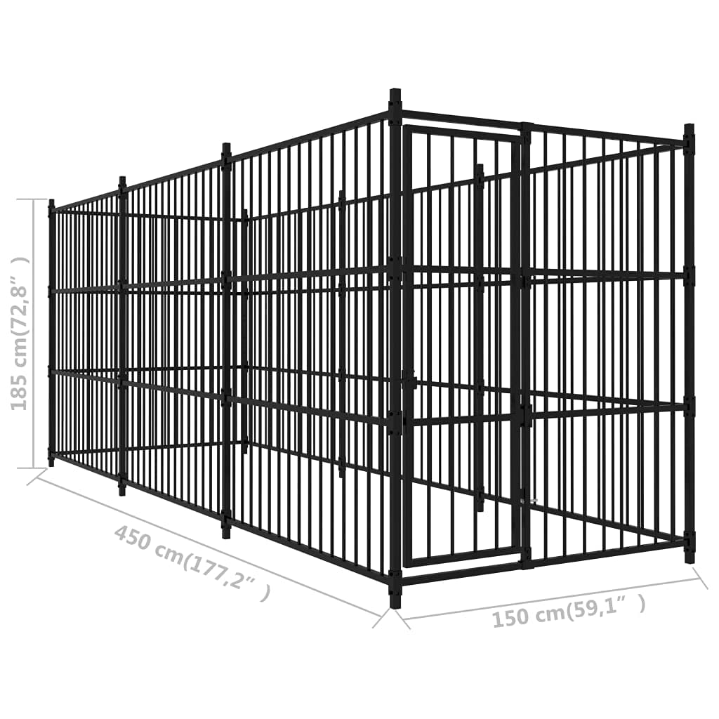 Heavy Duty Outdoor Metal Dog Kennel - Galvanized Welded Pet Playpen Cage 177.2