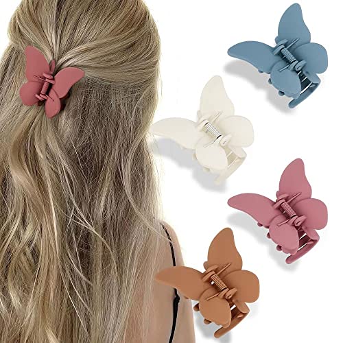 4PCS Matte Butterfly Hair Clips for Women & Girls - 2.6