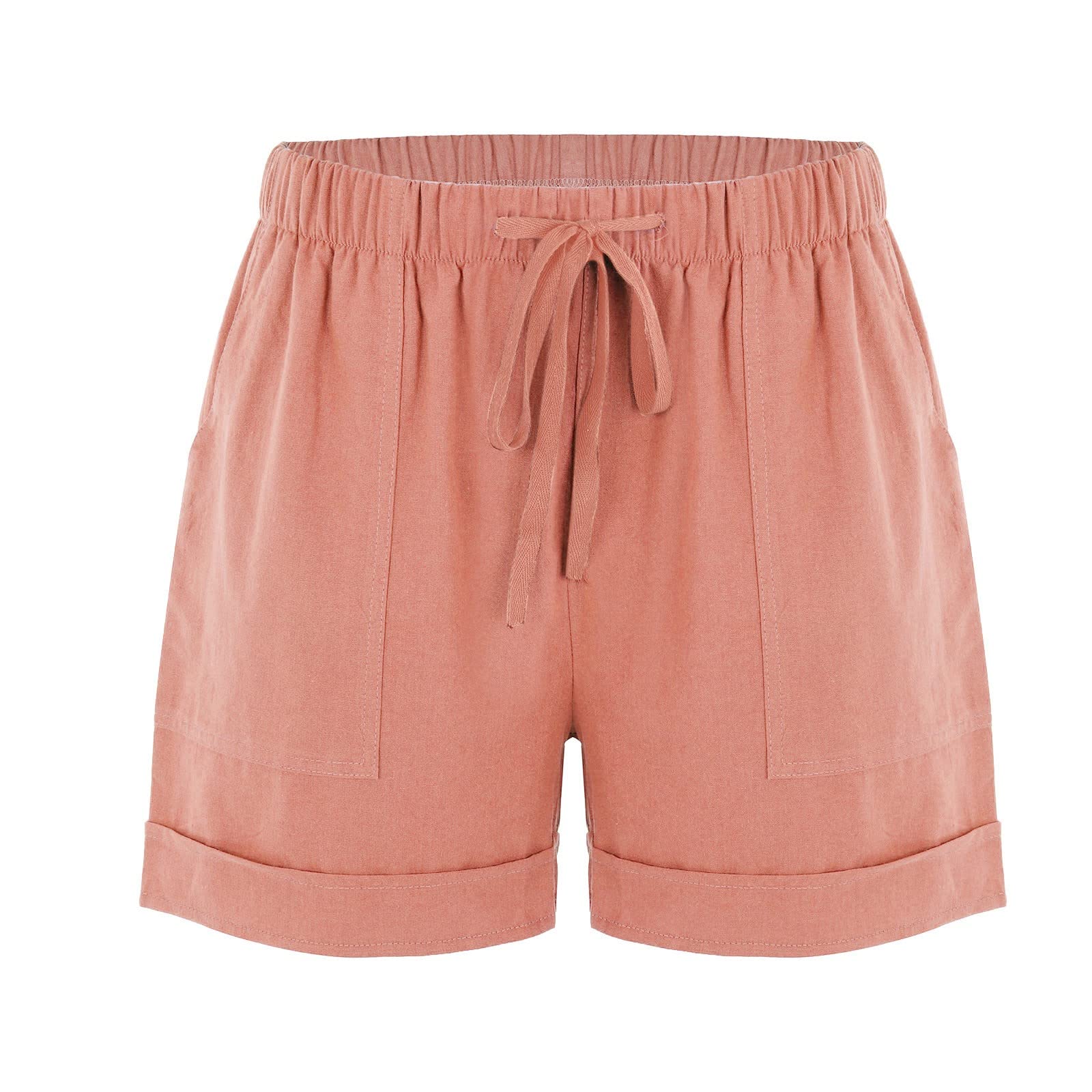Women's Fashion Bermuda Shorts - Cuffed Hem, Drawstring for Summer Outfits