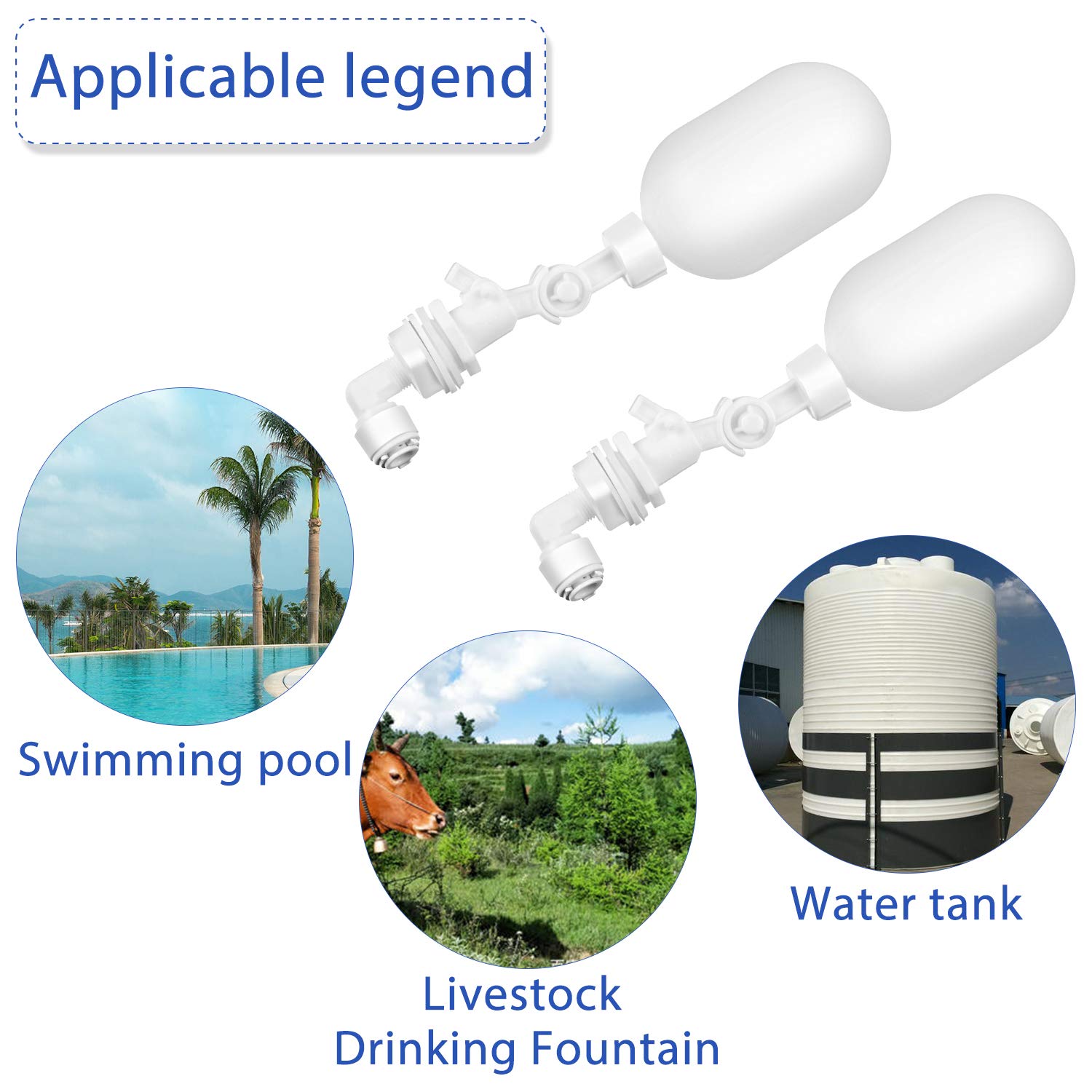 1/4 Inch Adjustable Plastic Water Filter Float Valve - Mudder Float Ball Valve for Ponds, Water Tanks, Pumps & Aquariums | Perfect for Aquaculture, Reservoirs & Livestock Watering Systems