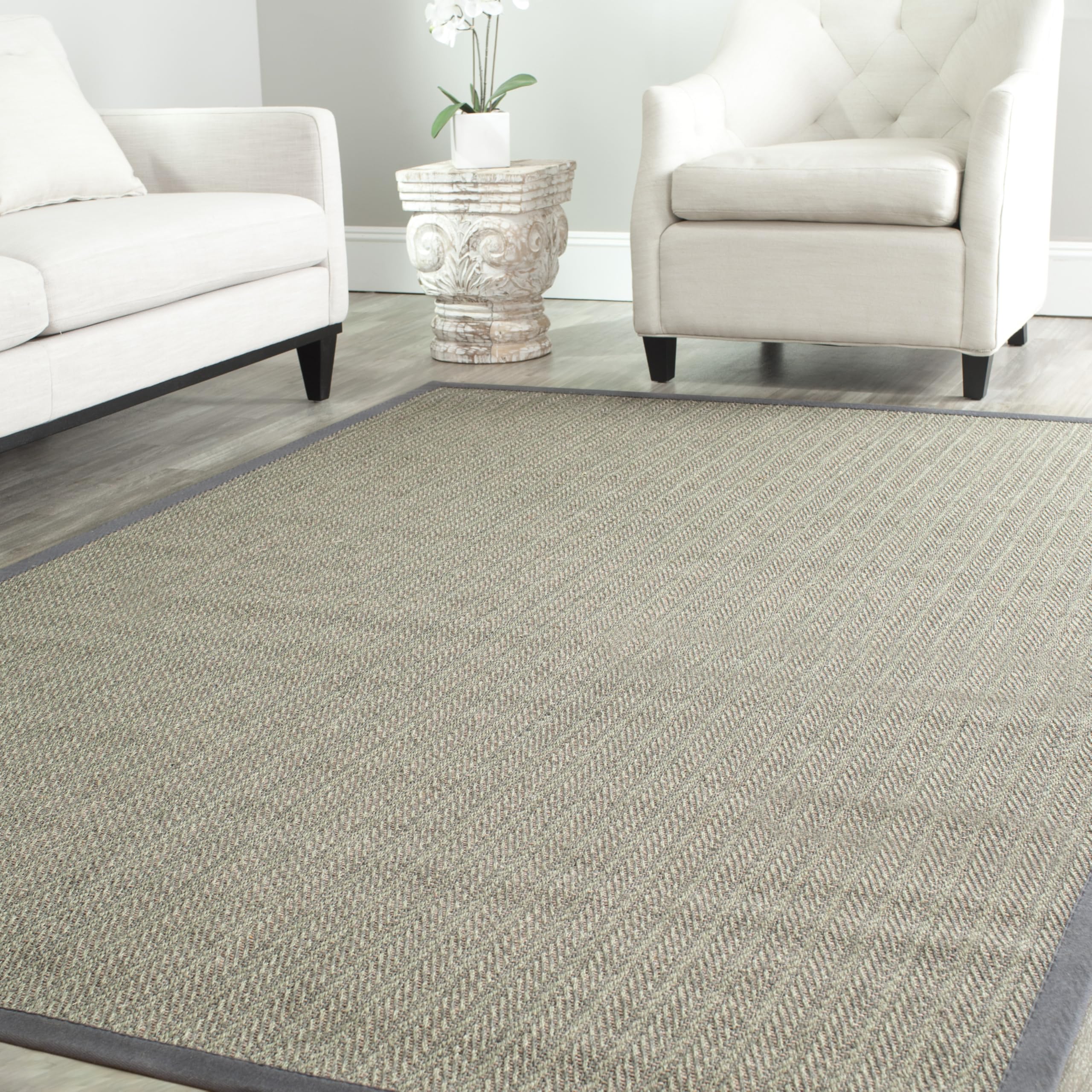 SAFAVIEH Natural Fiber Collection 6' x 9' Area Rug - Grey Brown & Grey Herringbone Sisal Design, Easy Care & Durable for High Traffic Areas | Perfect for Living Room, Bedroom, Dining Room & Home Office (NF444A)