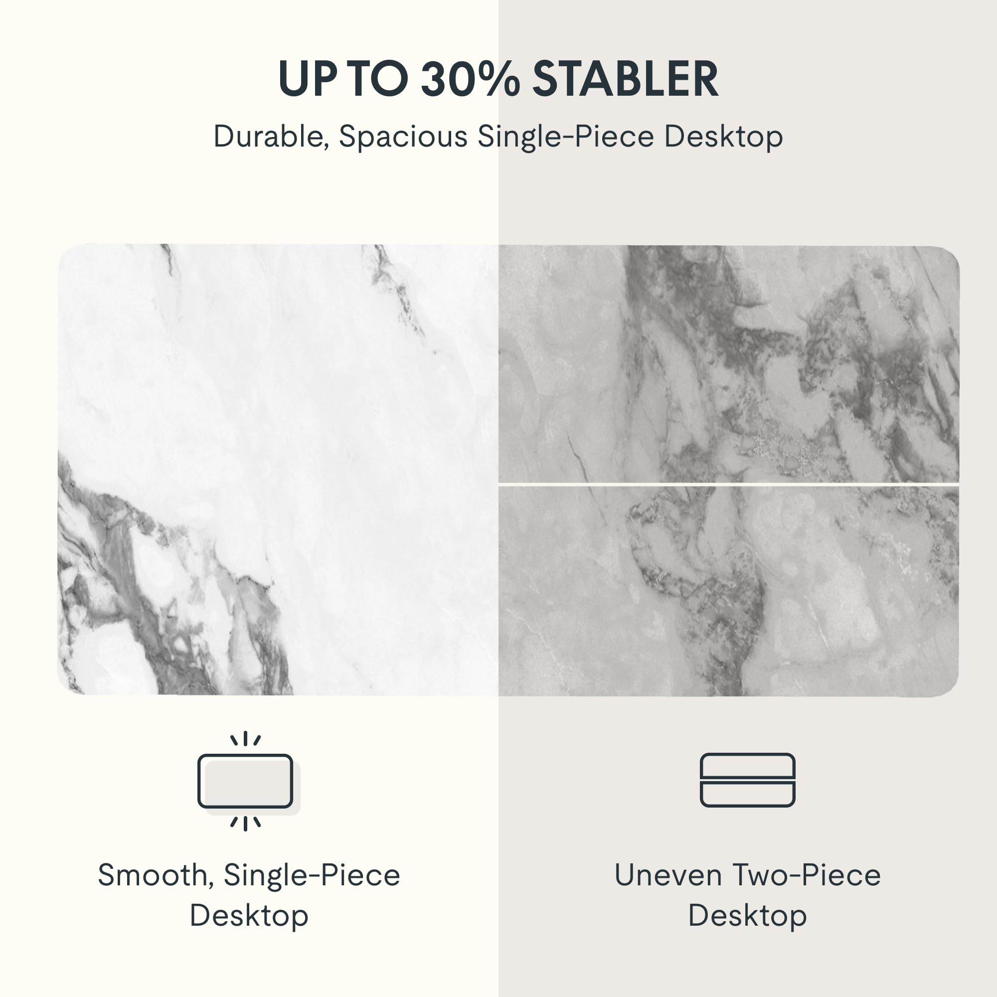 FLEXISPOT EN1 Electric Standing Desk 55 x 28 Inches - Height Adjustable One-Piece Workstation (Silver Frame & Marble Grey Top, 2 Packages) | Perfect for Home Office, Gaming Setup & Workspace Ergonomics