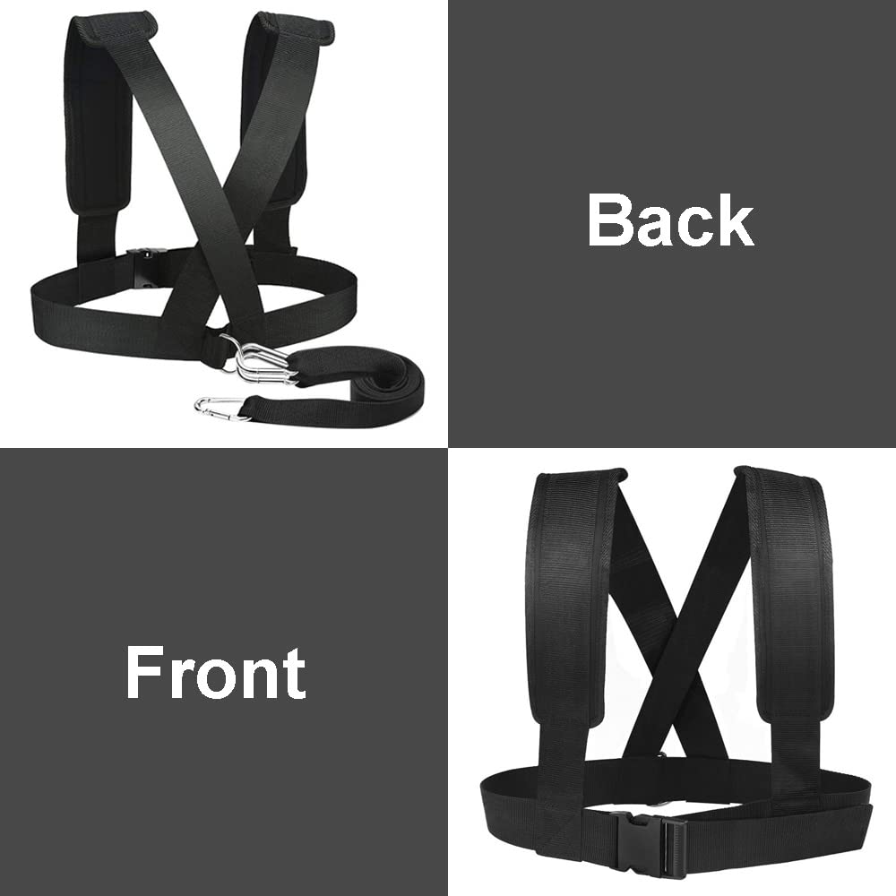 DZOZO Sled Harness Belt - Workout Harness with Pull Strap for Strength Training & Resistance Exercises - Speed Trainer Vest for Fitness & Sports Equipment - Perfect for Gym, CrossFit, and Outdoor Training