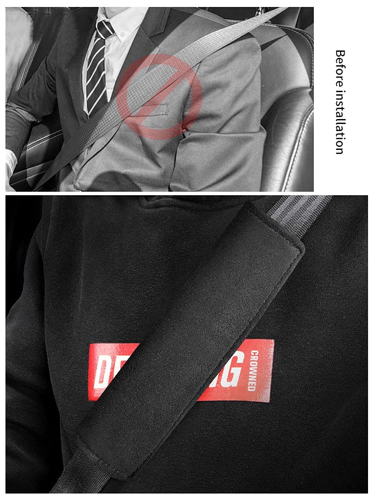 JEYODA 2Pcs Soft Suede Car Seat Belt Covers - Comfortable Shoulder Seatbelt Pads for Adults & Kids, Universal Fit for All Vehicles (Red) - Perfect for Long Drives, Road Trips & Daily Commute