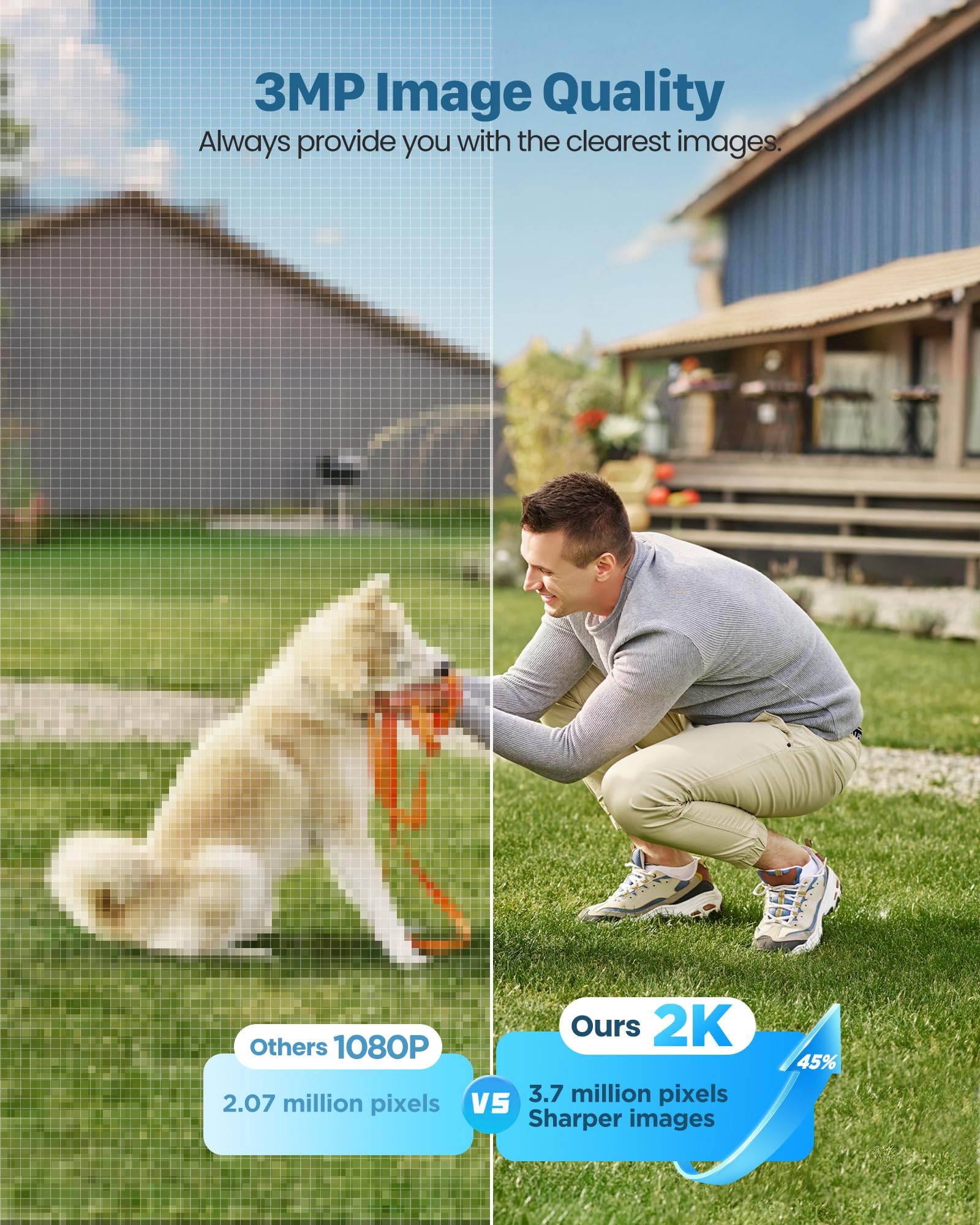 2K Solar-Powered Wireless Outdoor Security Camera - WiFi Home Surveillance System with IP66 Waterproof, Motion Detection & 360° View | Ideal for Home, Garage, Yard & Business Security (5G Not Supported)