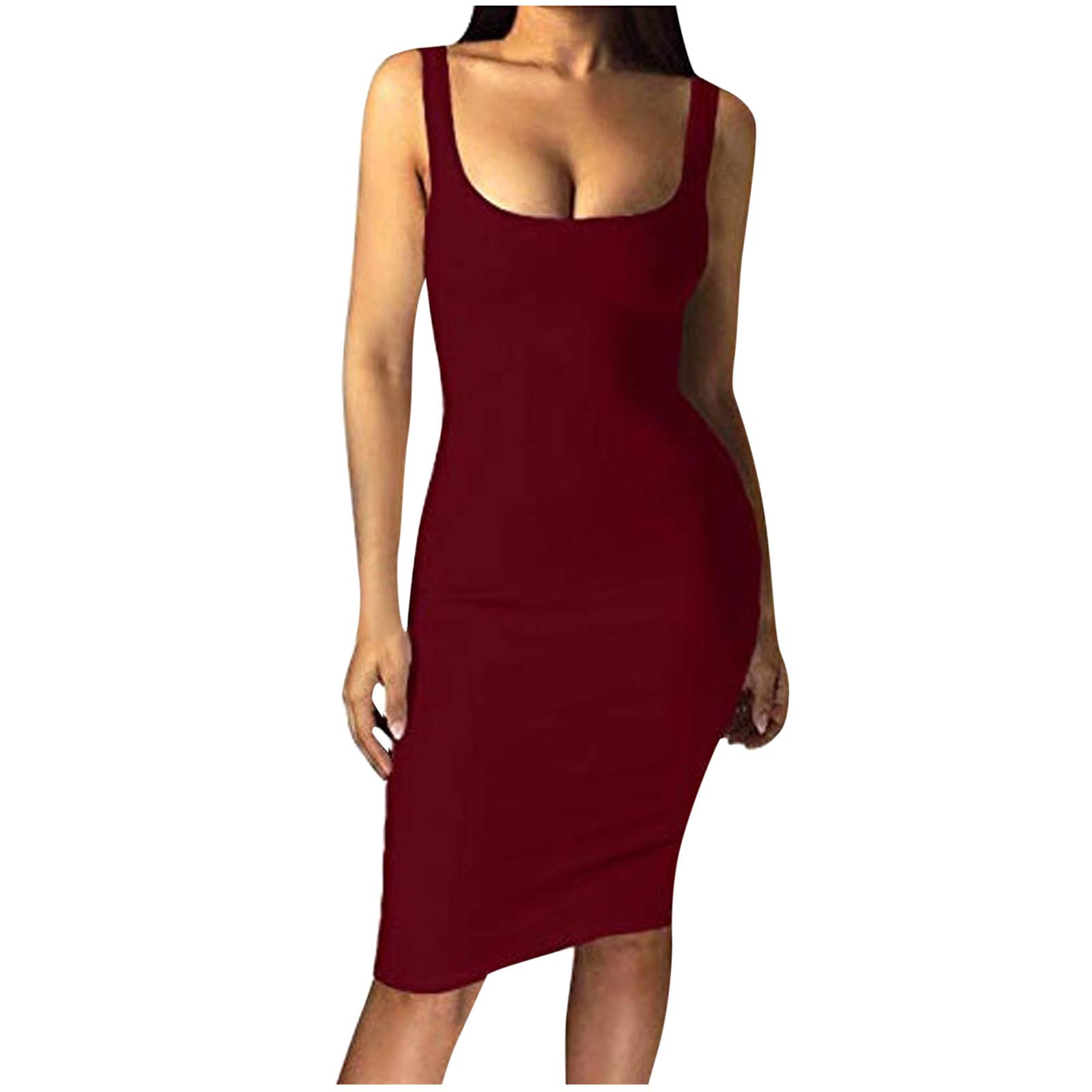 Stylish Women's Summer Maxi Dress - Sleeveless Solid Color Tank Dress for Casual & Beach Wear | Comfortable & Sexy Tight Fit Fashion
