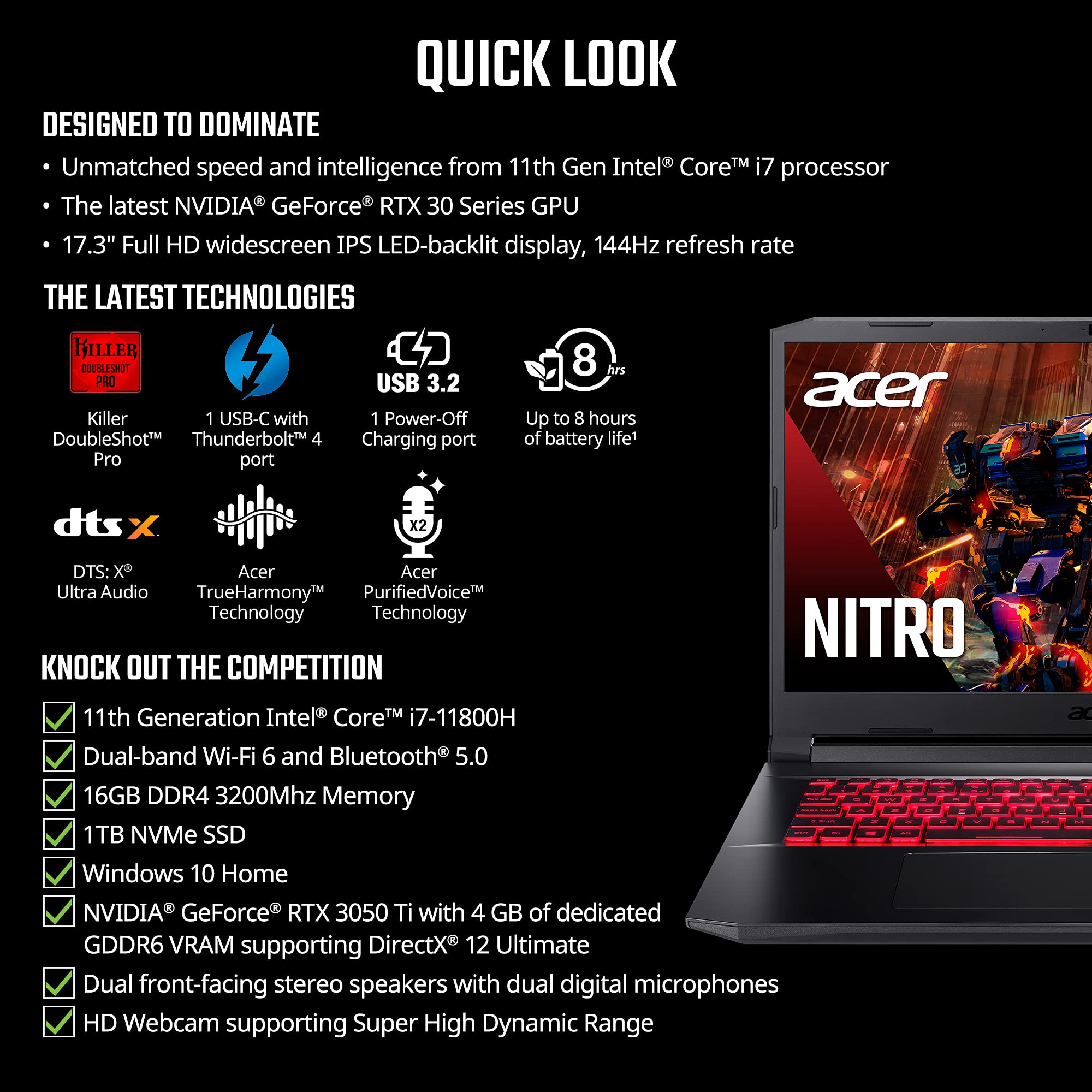 Acer Nitro 5 Gaming Laptop - 17.3