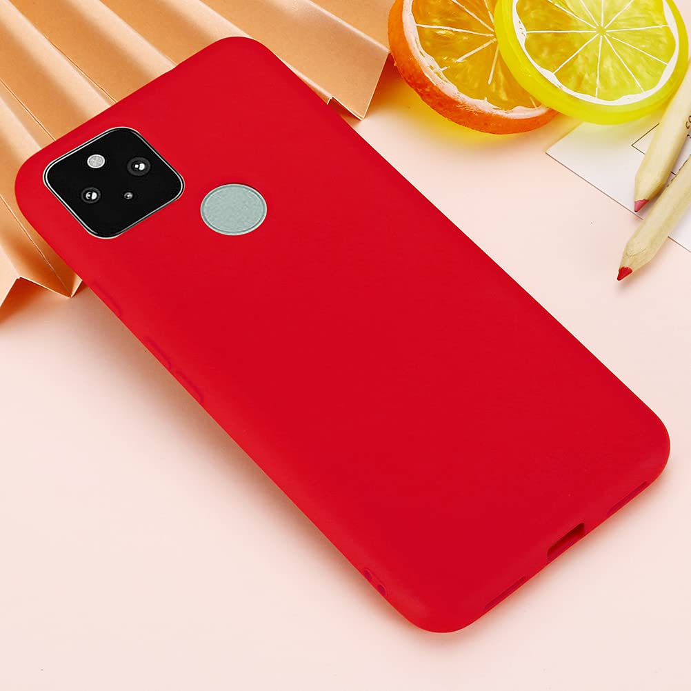 Premium Liquid Silicone Phone Case for Google Pixel 5a 5G - Shockproof & Durable Smartphone Cover with Anti-Slip Grip (Red) | Perfect for Daily Use, Outdoor Activities & Travel Protection