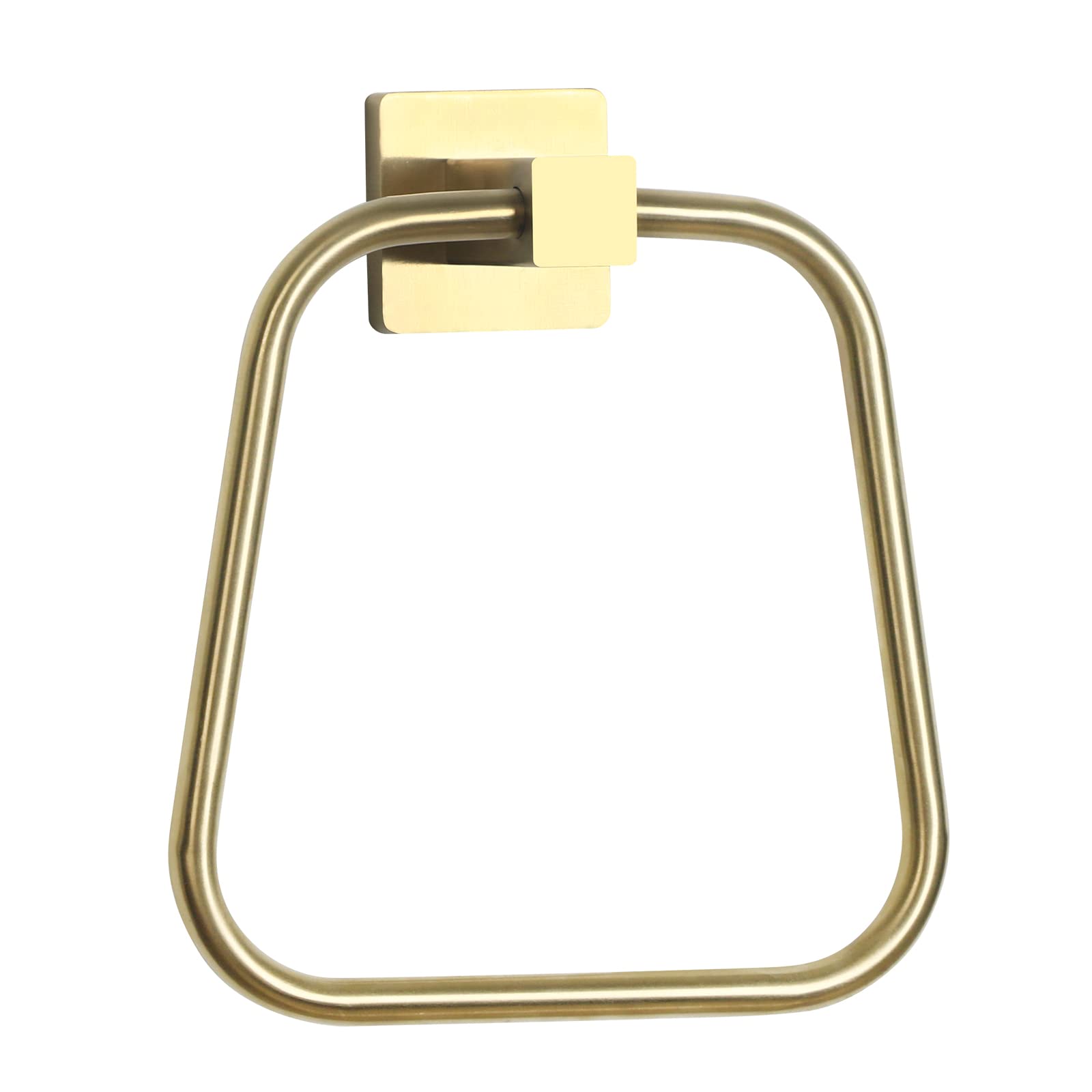 Stainless Steel Trapezoid Towel Holder for Bathroom - Brushed Gold Wall Mounted Towel Ring - Modern Hand Towel Rack for Kitchen, Bathroom & Vanity - Durable & Stylish Bathroom Accessory