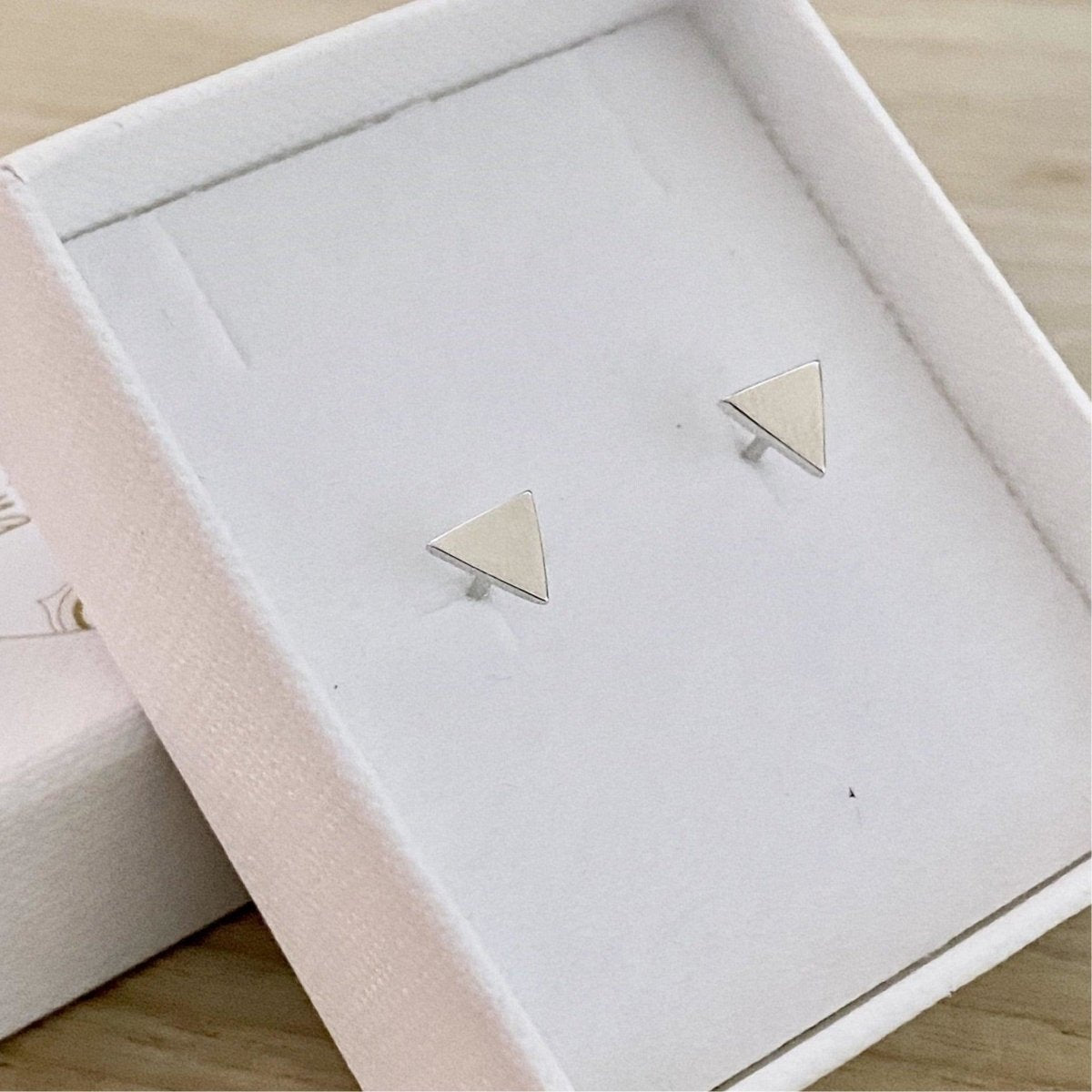 Laihas Simple Studs Silver Triangle Earrings for Women - Minimalist Geometric Jewelry for Everyday Wear & Gifting