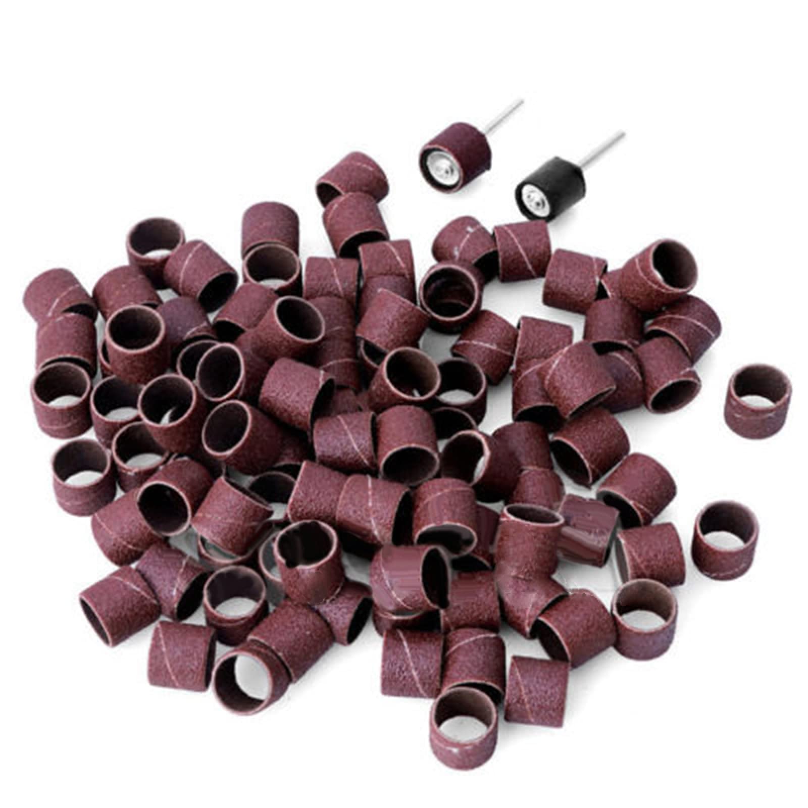 100PCS 80 Grit Sanding Drum Bands & Sleeves Set with Mandrels for Rotary Tools | Woodworking, Metal Polishing & DIY Projects | Abrasive Sanding Kit for Dremel & Drill Accessories