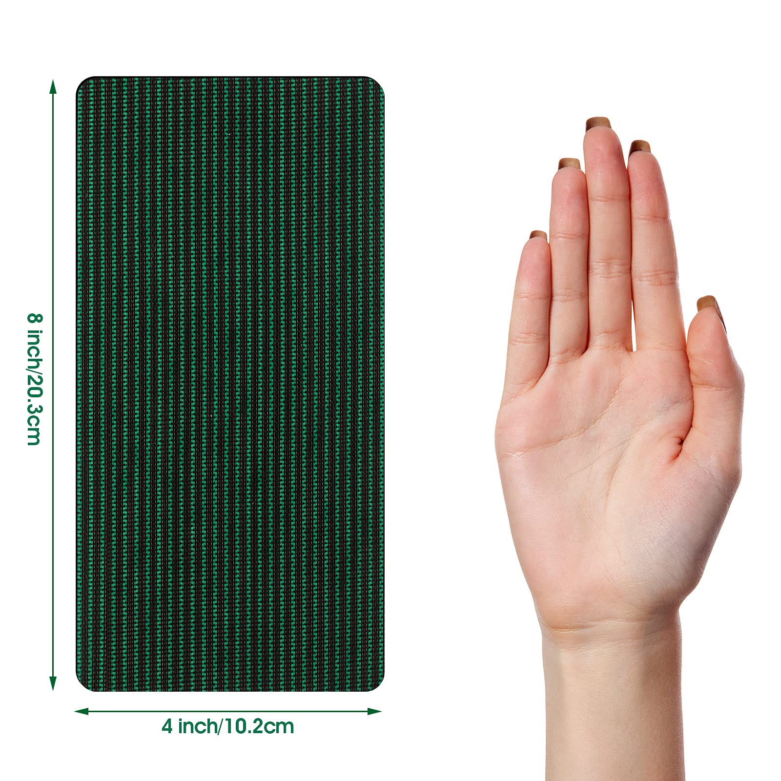 Honoson 4-Piece Self-Adhesive Pool Safety Cover Repair Kit - Green Mesh Patch (4x8 Inch) for Swimming Pool Covers | Quick Fix for Tears & Holes | Ideal for Inground & Above Ground Pools