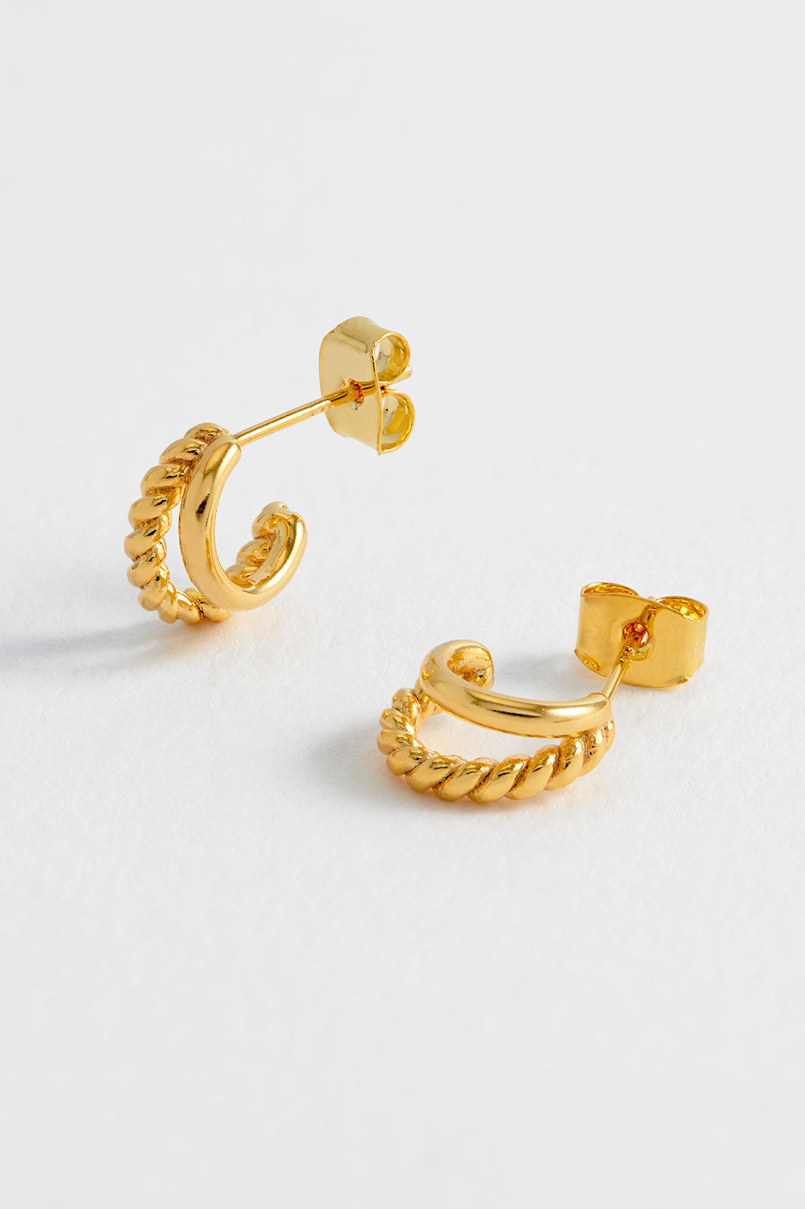 Elegant Plain and Twist Double Hoop Earrings for Women - Gold & Silver Fashion Jewelry - Perfect for Parties, Weddings & Everyday Wear