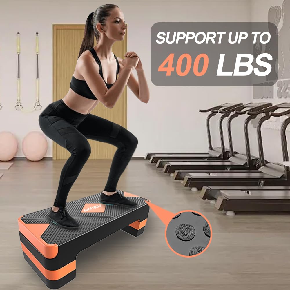 EVERYMILE Adjustable Aerobic Stepper for Home Workouts - 26.5