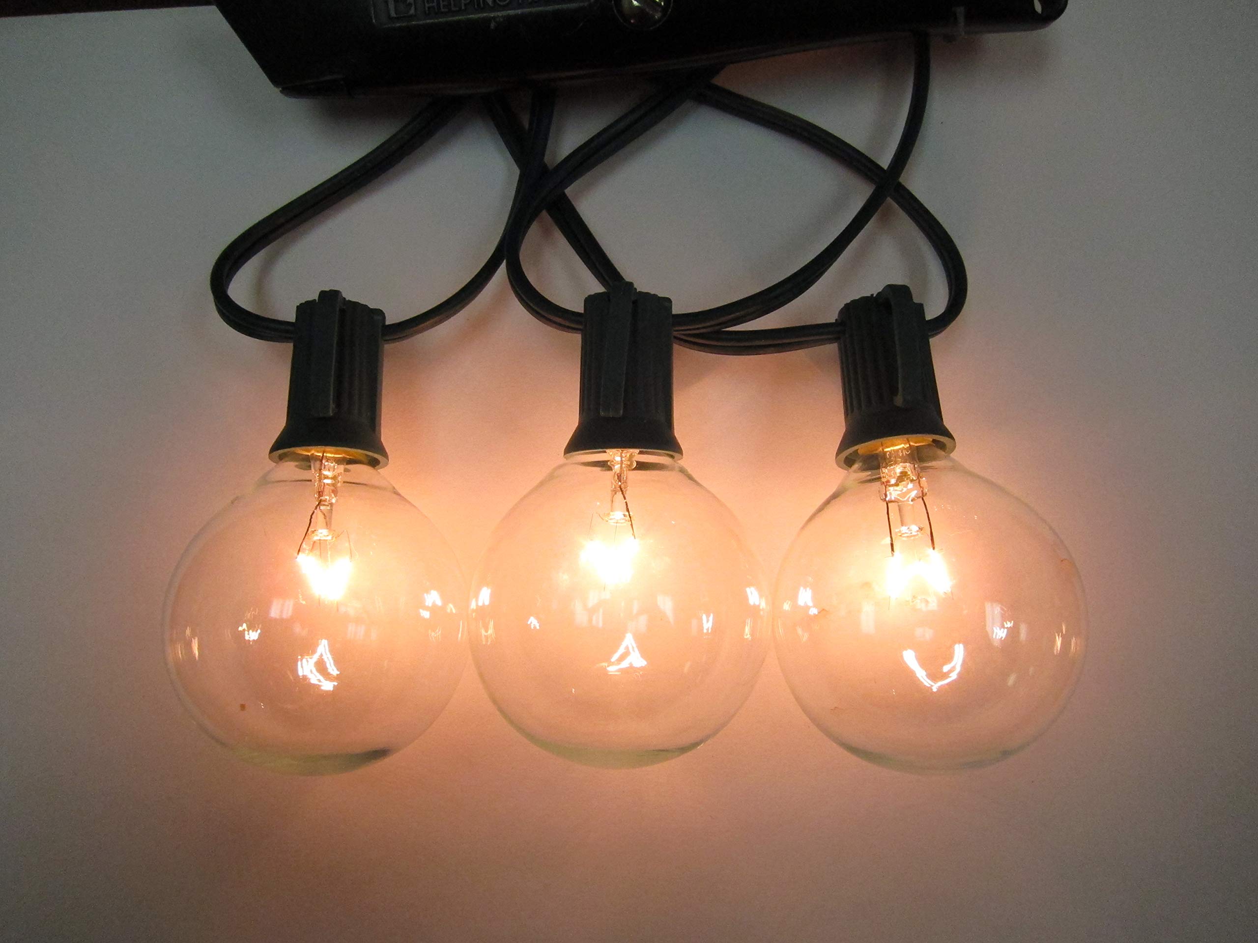 Sival 25-Pack Clear Globe String Lights with G40 Bulbs - Waterproof Outdoor/Indoor Decorative Lighting for Patio, Garden, Gazebo, Wedding, Christmas & Party Decorations | Create Cozy Ambiance for Backyard Gatherings & Holiday Celebrations