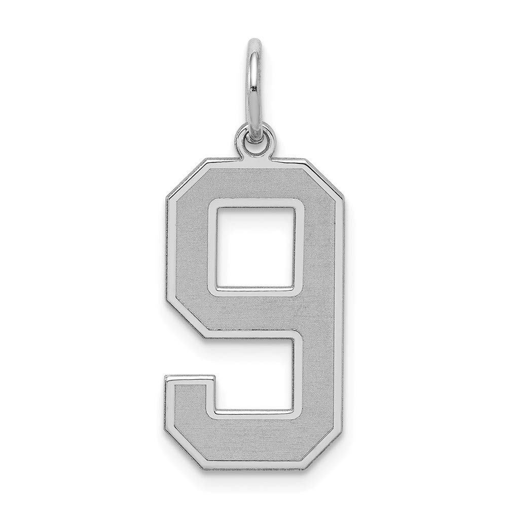 Roy Rose Jewelry Sterling Silver Large Satin Number 9 Pendant Necklace - Elegant Birthday Gift for Women & Girls, Perfect for Anniversaries, Graduations & Special Occasions