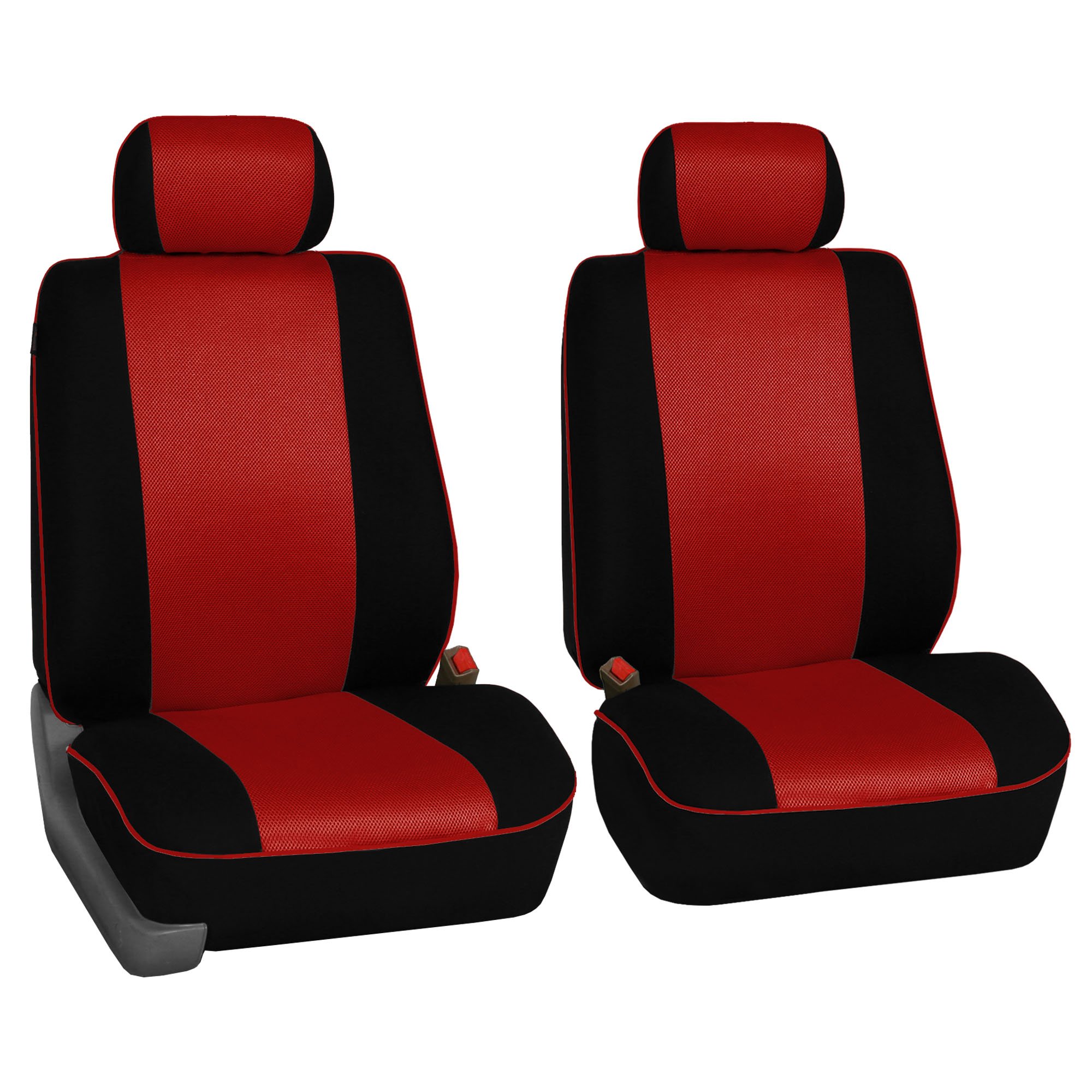 TLH Automotive Seat Covers with Edgy Piping - Red Universal Fit Front Seat Covers (Airbag Compatible) | Car Seat Protectors for Cars, Trucks & SUVs | Perfect for Daily Commute, Road Trips & Interior Protection