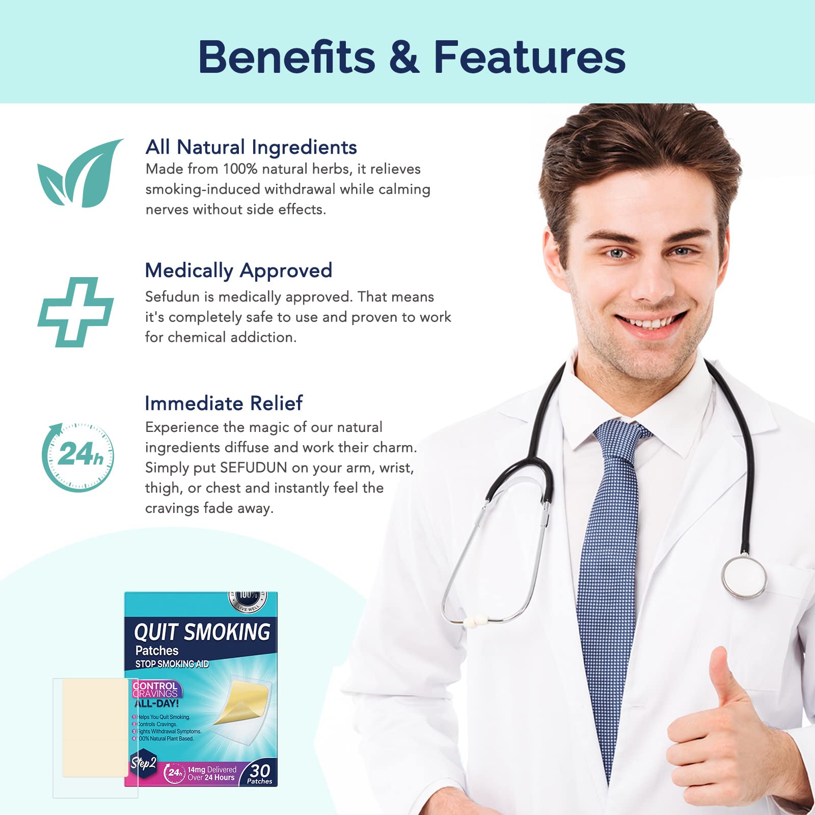 Step 2 Nicotine Patches 14mg - 30 Count | 24-Hour Smoking Cessation Aid for Effective Quit Smoking Program | Perfect for Office Workers, Travelers & Stressful Situations