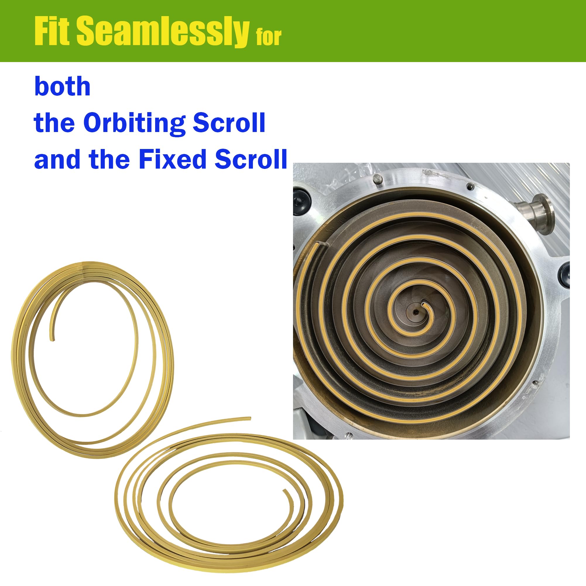 Edwards nXDS15i Oil-Free Scroll Pump Tip Seal Kit - Replacement for Orbiting & Fixed Scrolls - Industrial Vacuum Pump Rebuild Parts - Yellow (2-Piece Set) - Ideal for Laboratory, Semiconductor & Medical Equipment Maintenance