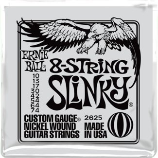 Ernie Ball P02625 8-String Slinky Electric Guitar Strings, 10-74 Gauge (2 Pack) - Perfect for Extended Range Guitars & Heavy Metal/Rock Playing