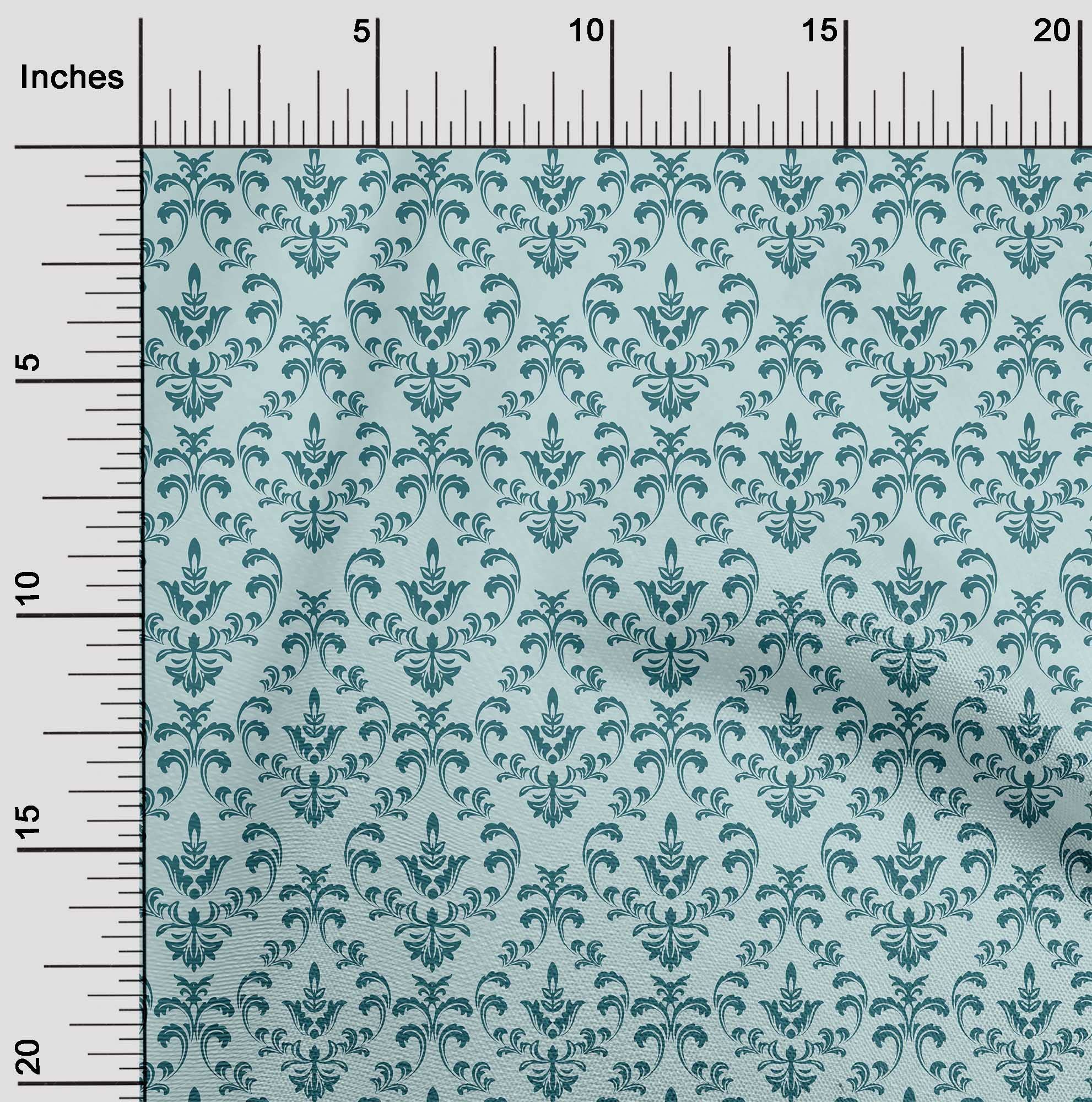 oneOone Georgette Viscose Sky Blue Fabric - 42 Inch Wide Printed Damask Material for DIY Clothing, Dresses & Home Decor Sewing Projects | Premium Sewing Supplies by The Yard