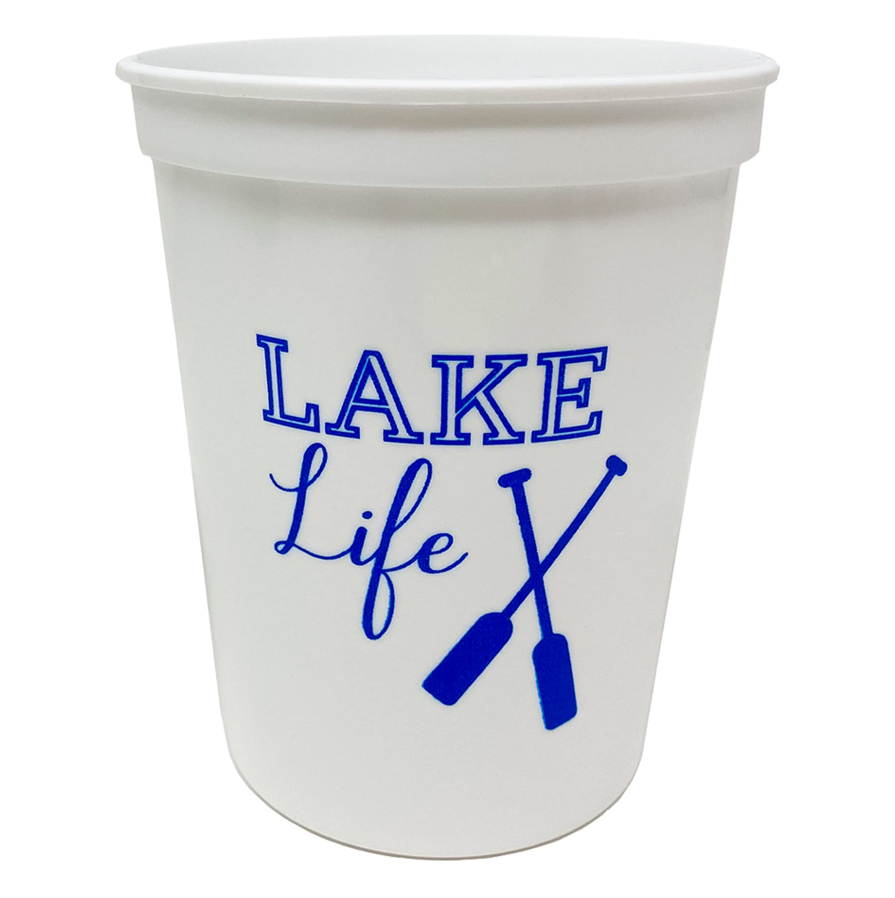 Funky Junque Girls Weekend Lake Cups - 16oz Durable Plastic Tumblers with Fun Lake Sayings, Dishwasher Safe, Set of 12 White Lake Life Cups - Perfect for Summer Parties, Beach Vacations & Outdoor Gatherings