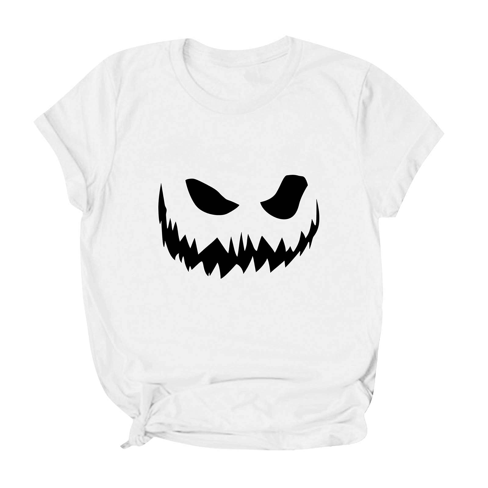 Halloween Women's T-Shirt - Cute Graphic Short Sleeve Loose Fit Summer Tee for Costume Parties, Trick or Treating & Spooky Season Outfits