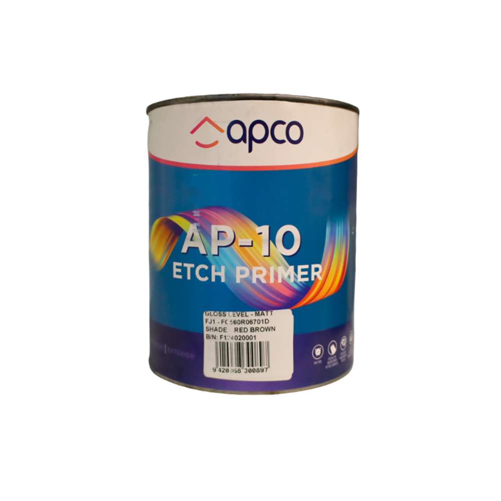 Apco AP 10 Wash Primer Red Brown 1L - High-Performance Rust Preventive Primer for Metal Surfaces - Ideal for Automotive, Marine & Industrial Applications
