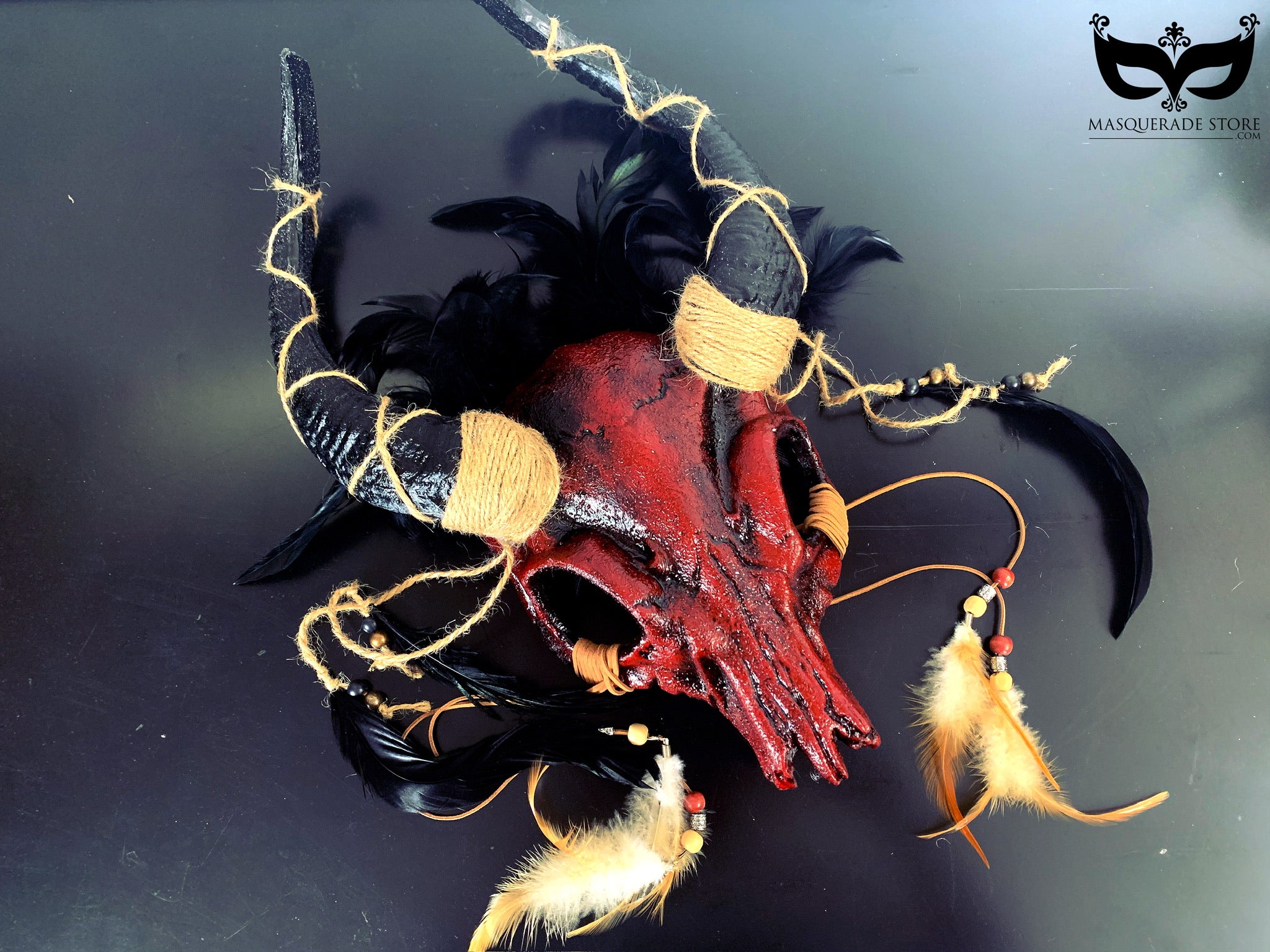 Red Ritual Skull Set - Gothic Decor, Halloween & Witchcraft Altar Supplies for Home, Party, and Spiritual Ceremonies
