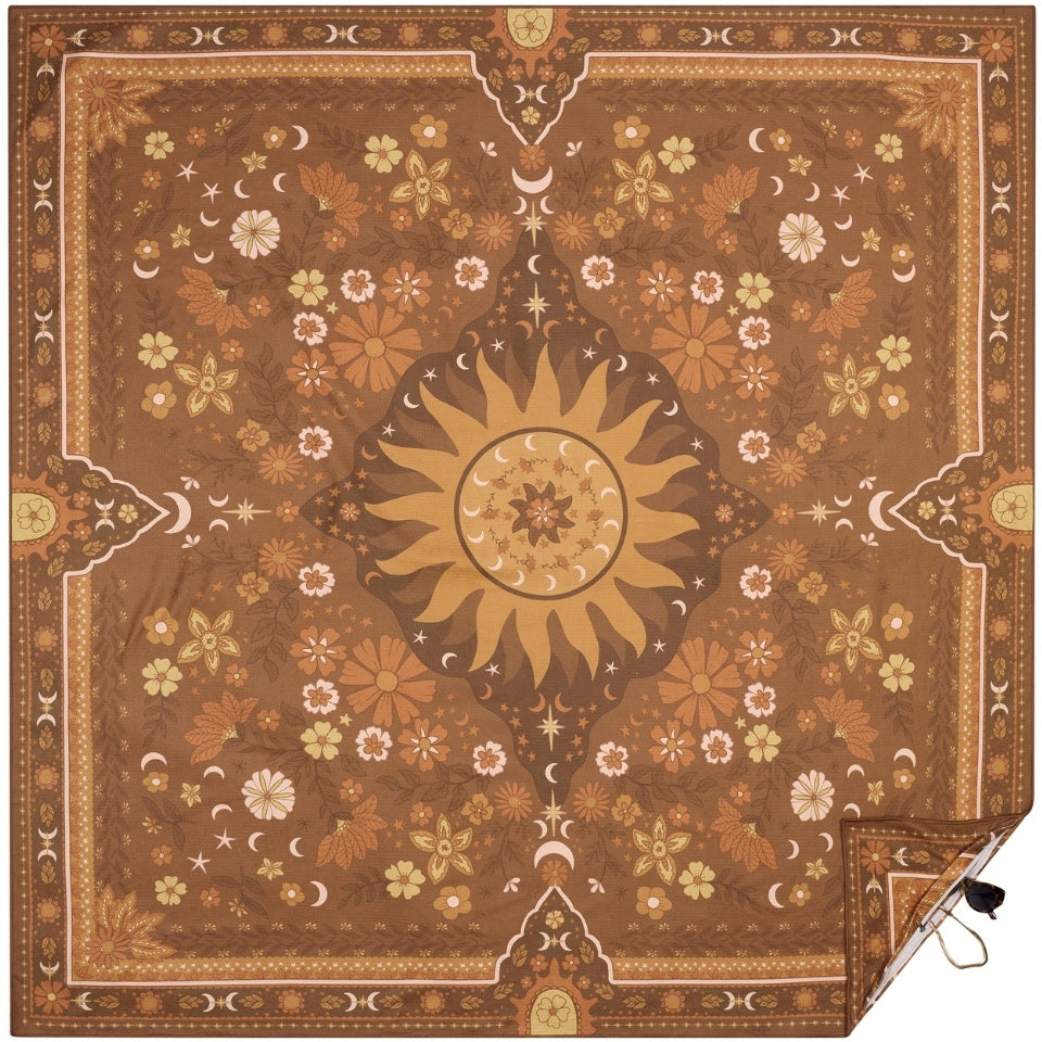 XL Boho Sun Brown Premium Sand Free Beach Towel - Extra Large Quick Dry Towel for Pool, Beach, Yoga & Travel - Soft & Absorbent