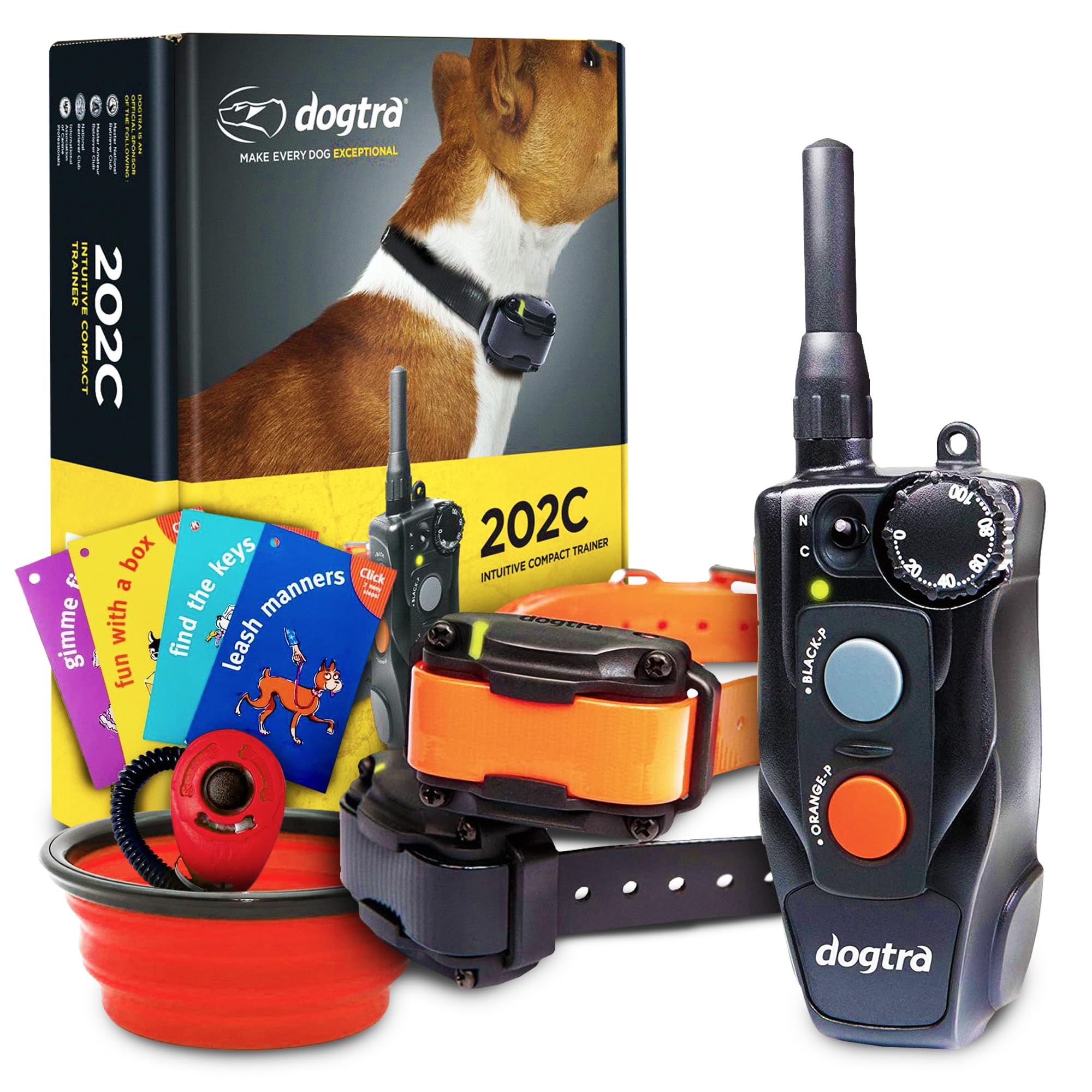 Dogtra 202c Waterproof Dog Training Collar with Remote - ½ Mile Range, 2-Dog System | Shock & Vibration Bark Collar for Small, Medium & Large Dogs | Adjustable Static Levels | Perfect for Obedience Training, Hunting & Outdoor Activities
