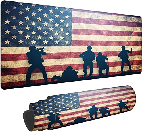 Soldiers on USA Flag