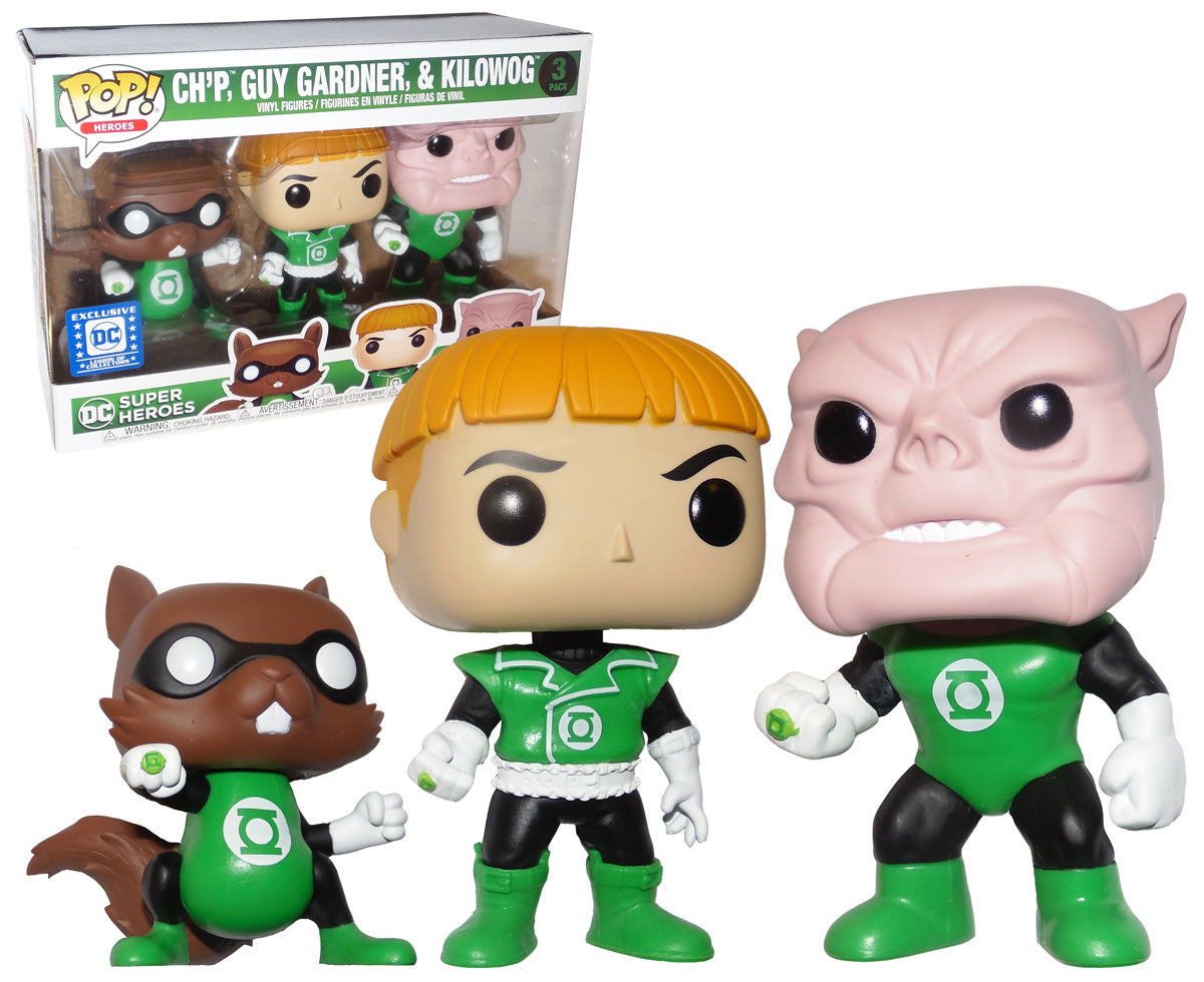 Green Lantern Ch'P, Guy Gardner & Kilowog 3-Pack Action Figures - Legion of Collectors Exclusive - Perfect for DC Comics Fans & Collectible Displays