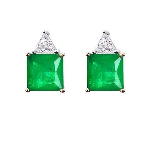 Luxury Inspired Emerald Earrings for Women - S925 Sterling Silver High Imitation Green Gemstone Jewelry - Perfect Anniversary Gift & Birthday Present for Her - Elegant for Parties, Weddings & Special Occasions