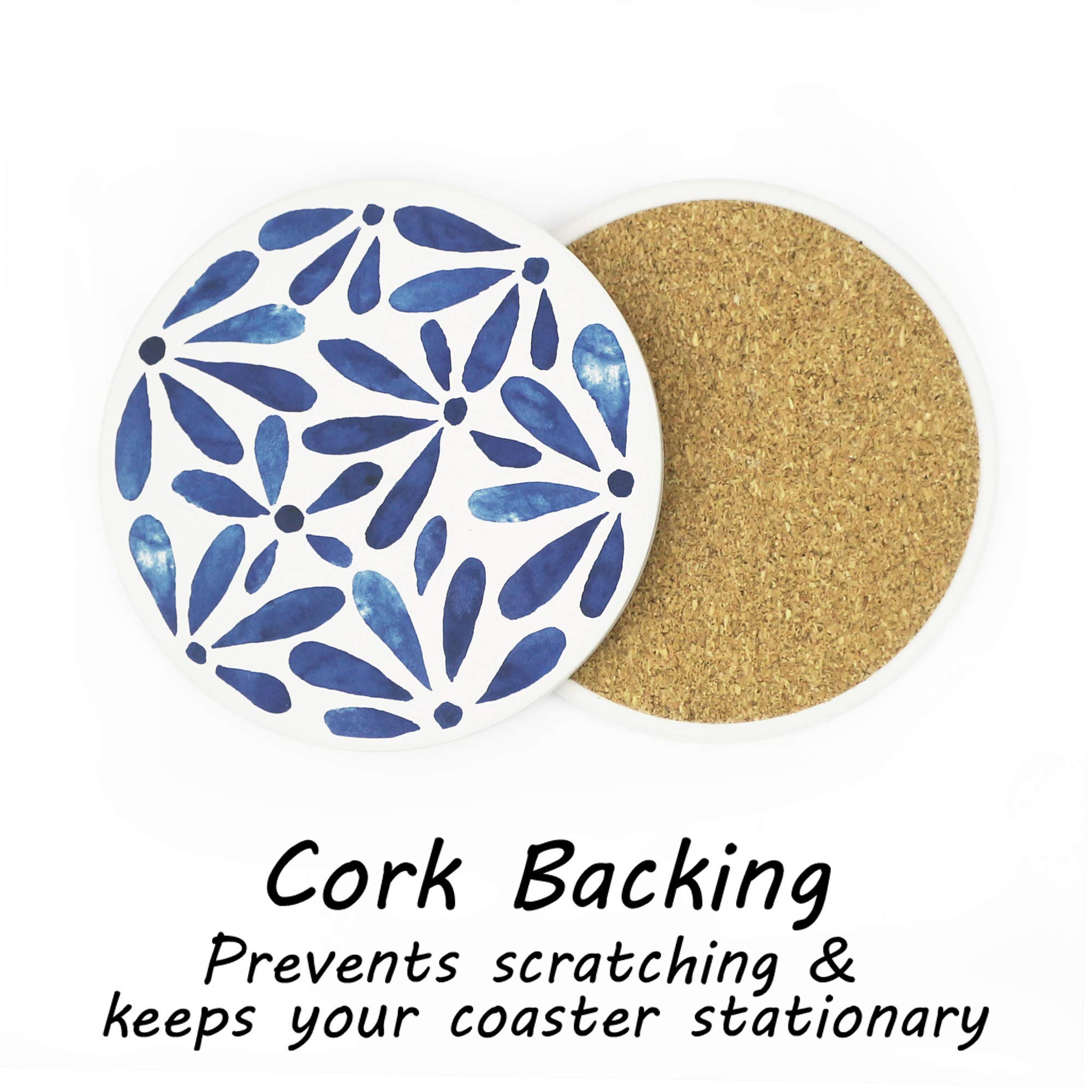 Premium 6-Pack Cork Coasters Set - Absorbent & Durable Drink Pads for Coffee, Wine, and Beer - Perfect for Home, Office, and Restaurant Use